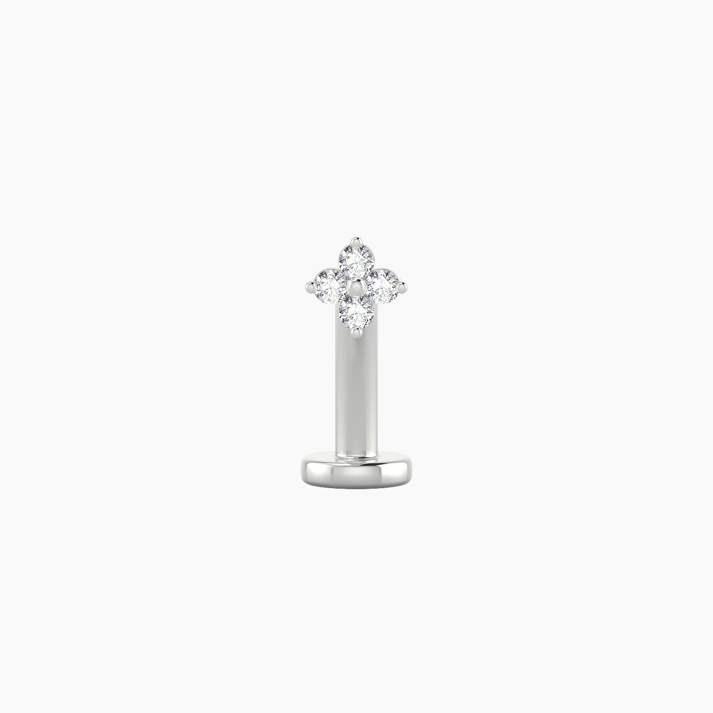 Eris | 18k White Gold 4 mm 10 mm Flower Diamond Floating Navel Piercing