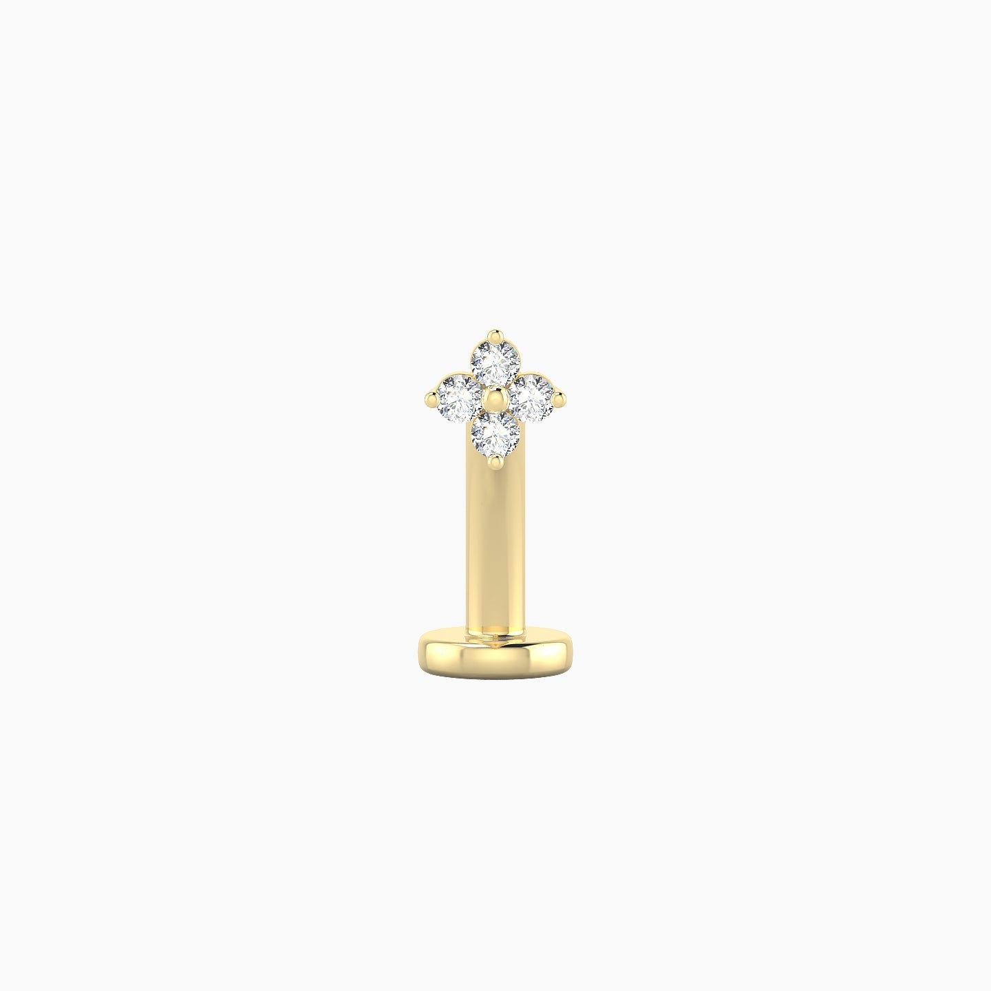 Eris | 18k Yellow Gold 4 mm 10 mm Flower Diamond Floating Navel Piercing