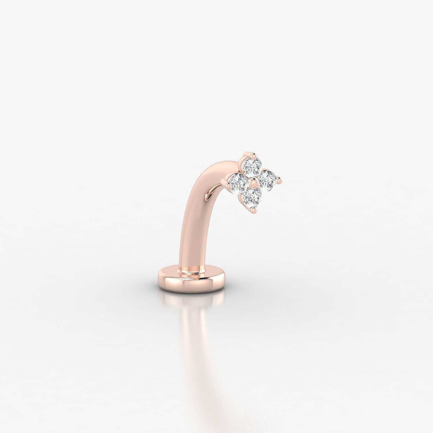 Eris | 18k Rose Gold 4 mm 10 mm Flower Diamond Floating Navel Piercing