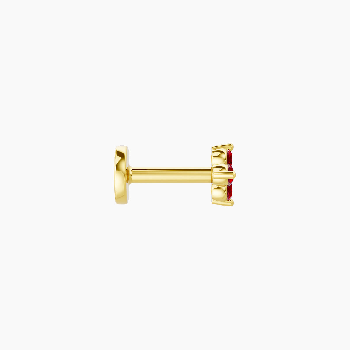Eris | 18k Yellow Gold 5 mm 4 mm Flower Ruby Nose Piercing