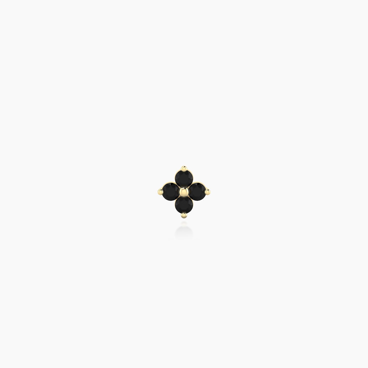 Eris | 18k Yellow Gold 5 mm 4 mm Flower Black Diamond Nostril Piercing