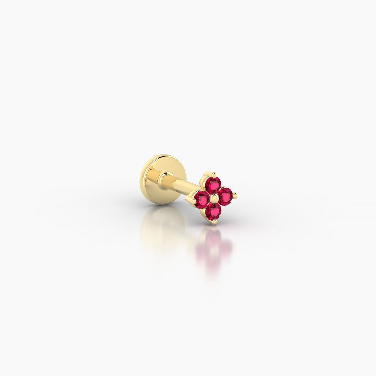 Eris | 18k Yellow Gold 5 mm 4 mm Flower Ruby Nostril Piercing