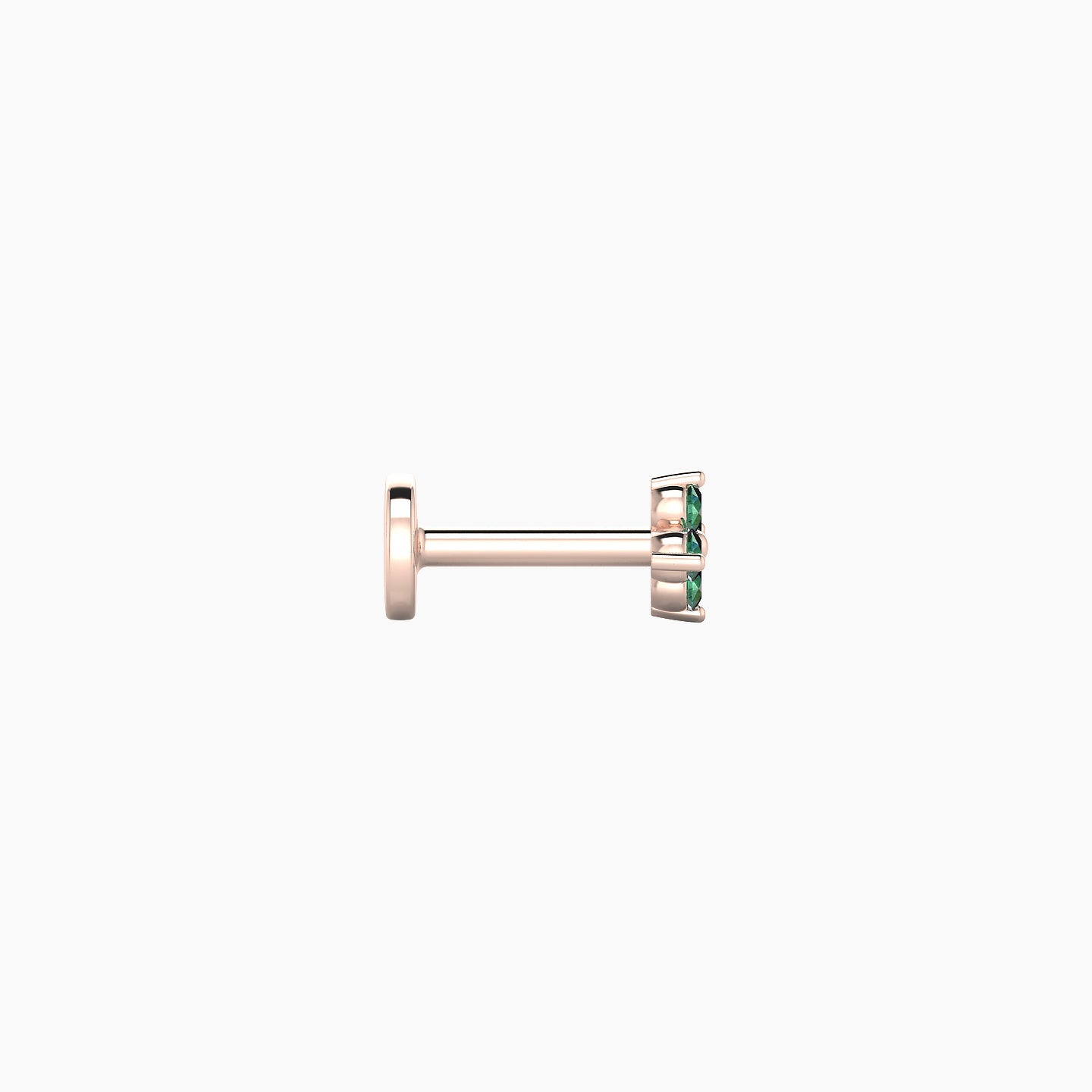 Eris | 18k Rose Gold 5 mm 4 mm Flower Emerald Nostril Piercing