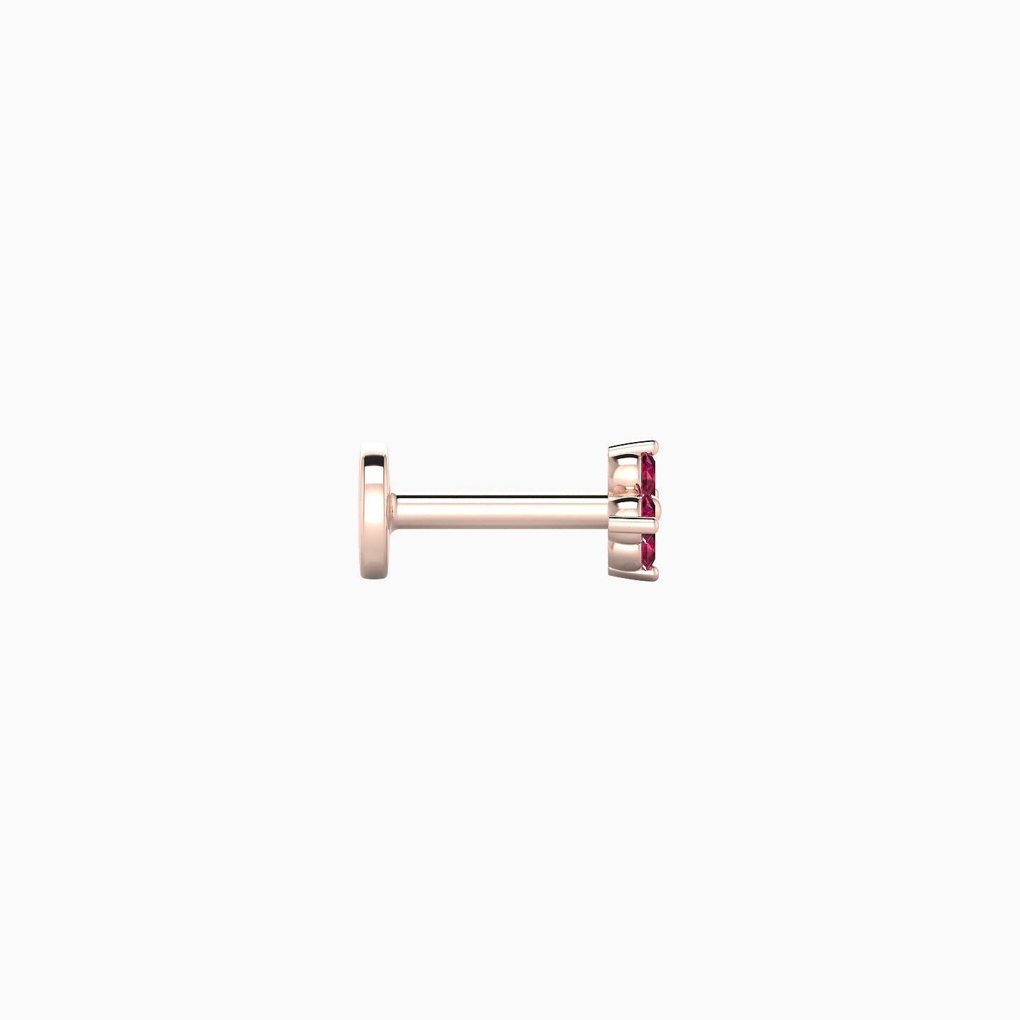 Eris | 18k Rose Gold 5 mm 4 mm Flower Ruby Nostril Piercing