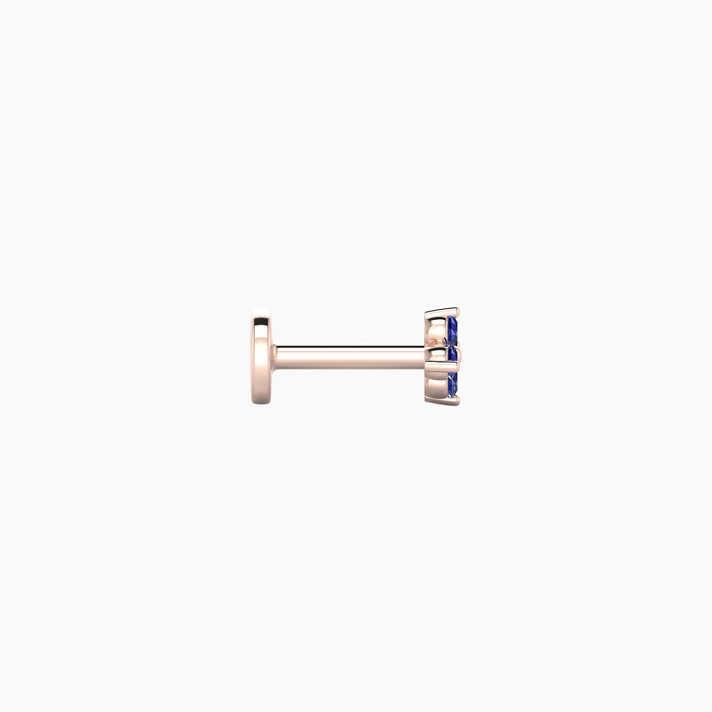 Eris | 18k Rose Gold 5 mm 4 mm Flower Sapphire Nostril Piercing