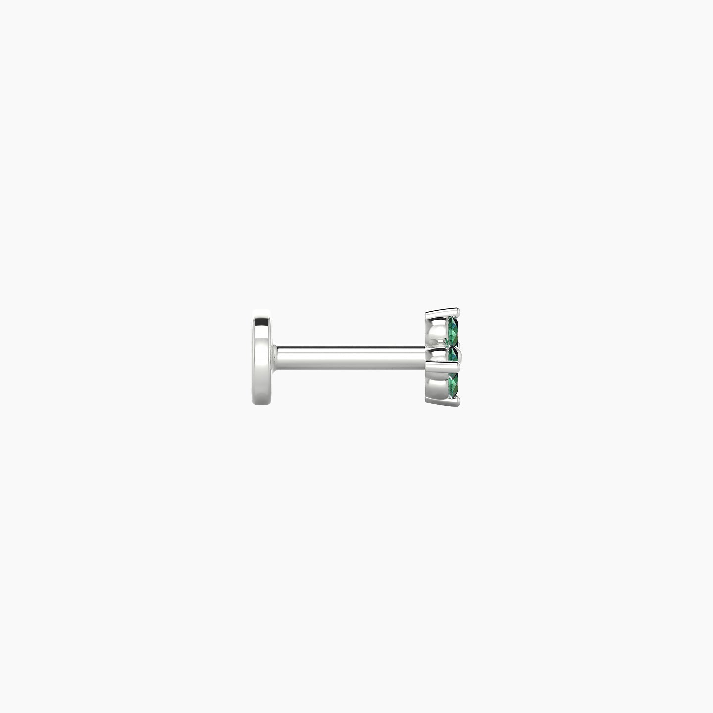 Eris | 18k White Gold 5 mm 4 mm Flower Emerald Nostril Piercing