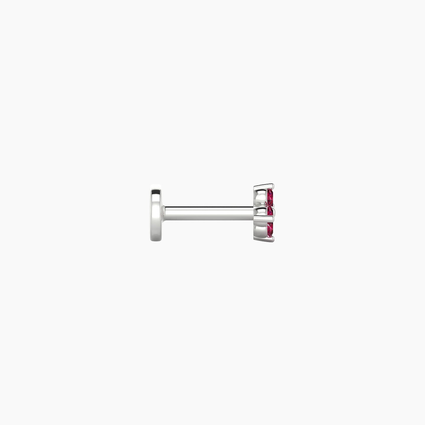 Eris | 18k White Gold 5 mm 4 mm Flower Ruby Nostril Piercing