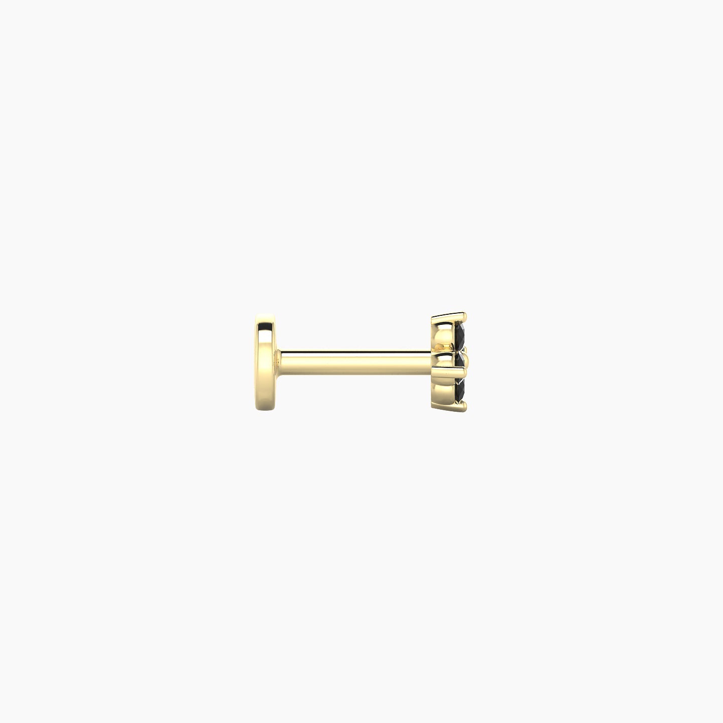 Eris | 18k Yellow Gold 5 mm 4 mm Flower Black Diamond Nostril Piercing