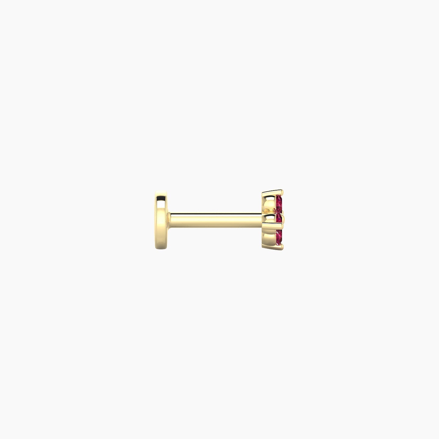 Eris | 18k Yellow Gold 5 mm 4 mm Flower Ruby Nostril Piercing