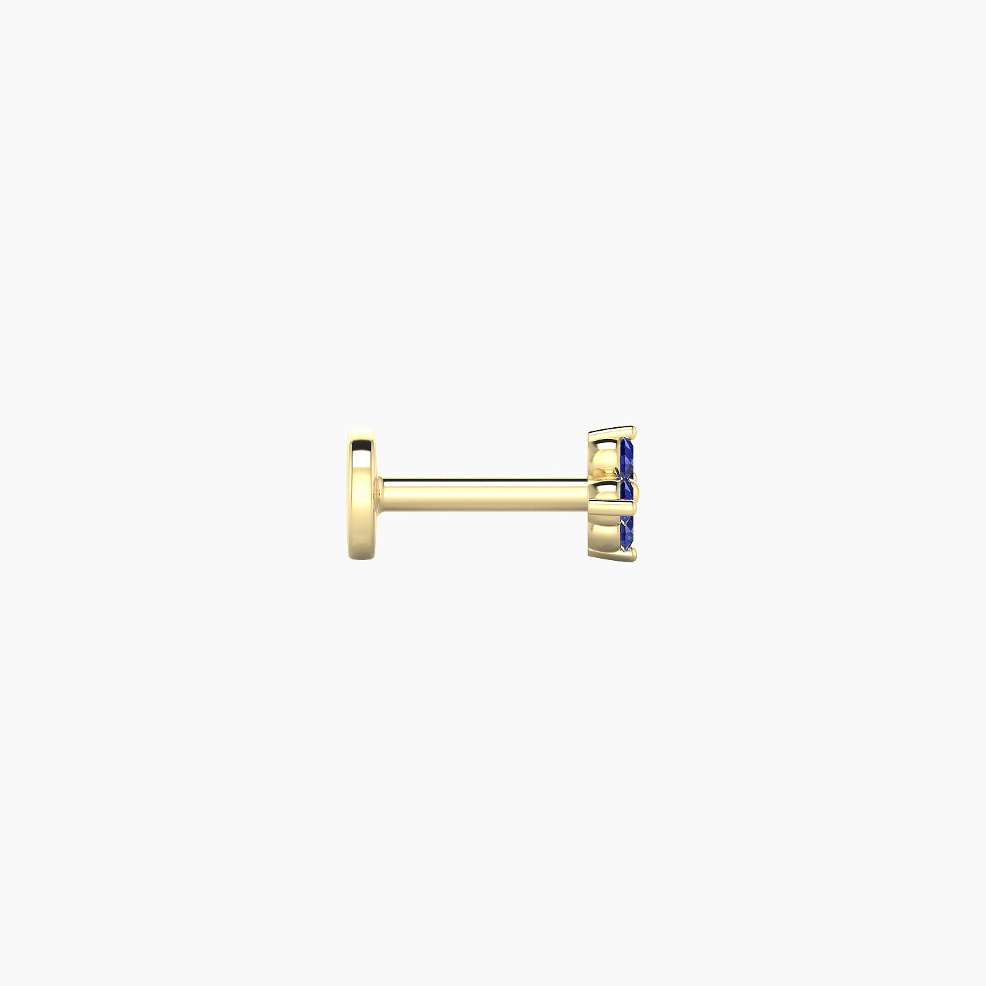 Eris | 18k Yellow Gold 5 mm 4 mm Flower Sapphire Nostril Piercing