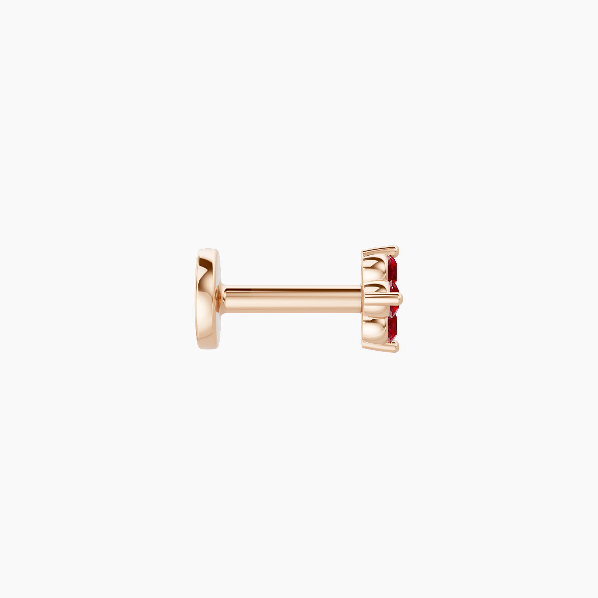 Eris | 18k Rose Gold 5 mm 4 mm Flower Ruby Piercing