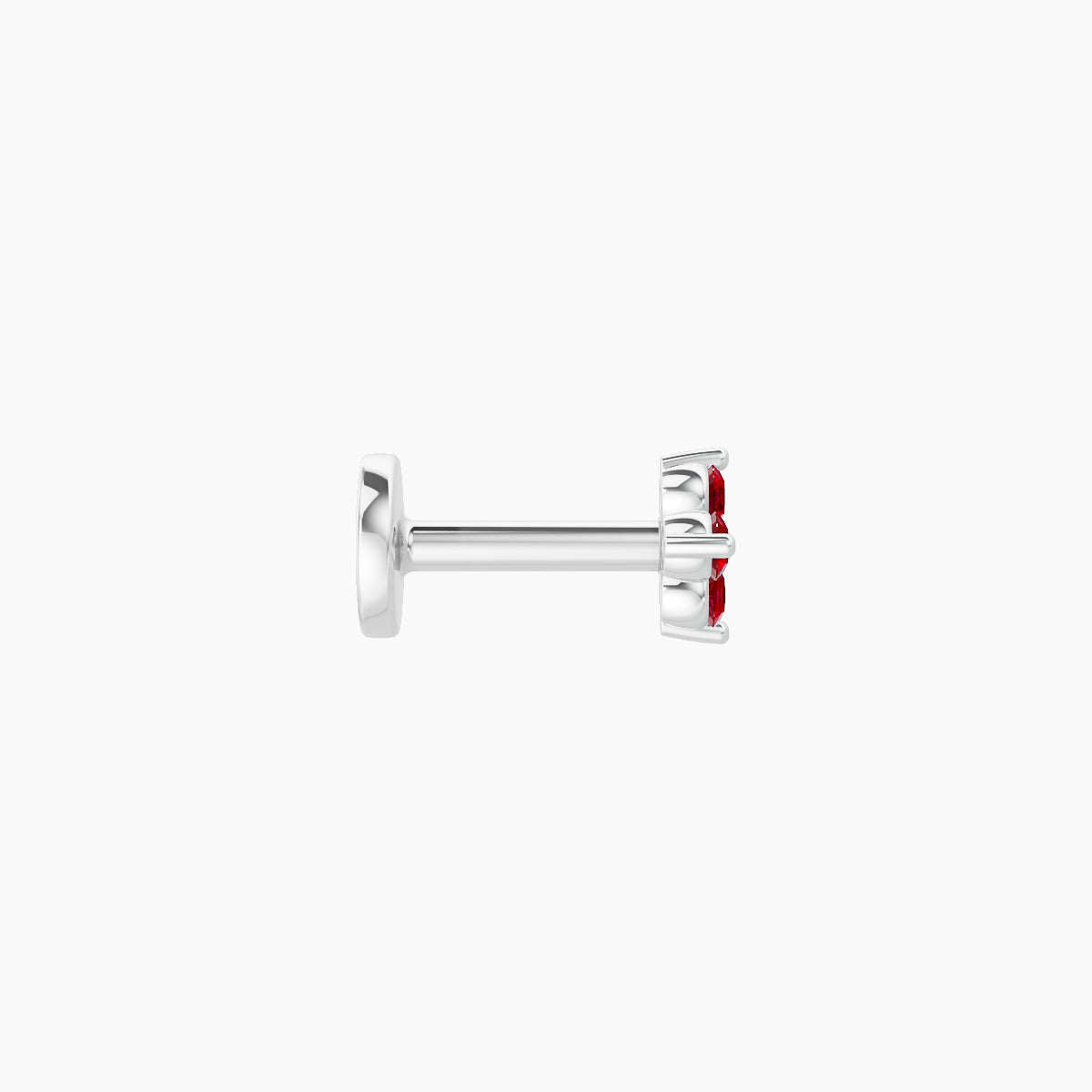 Eris | 18k White Gold 5 mm 4 mm Flower Ruby Piercing