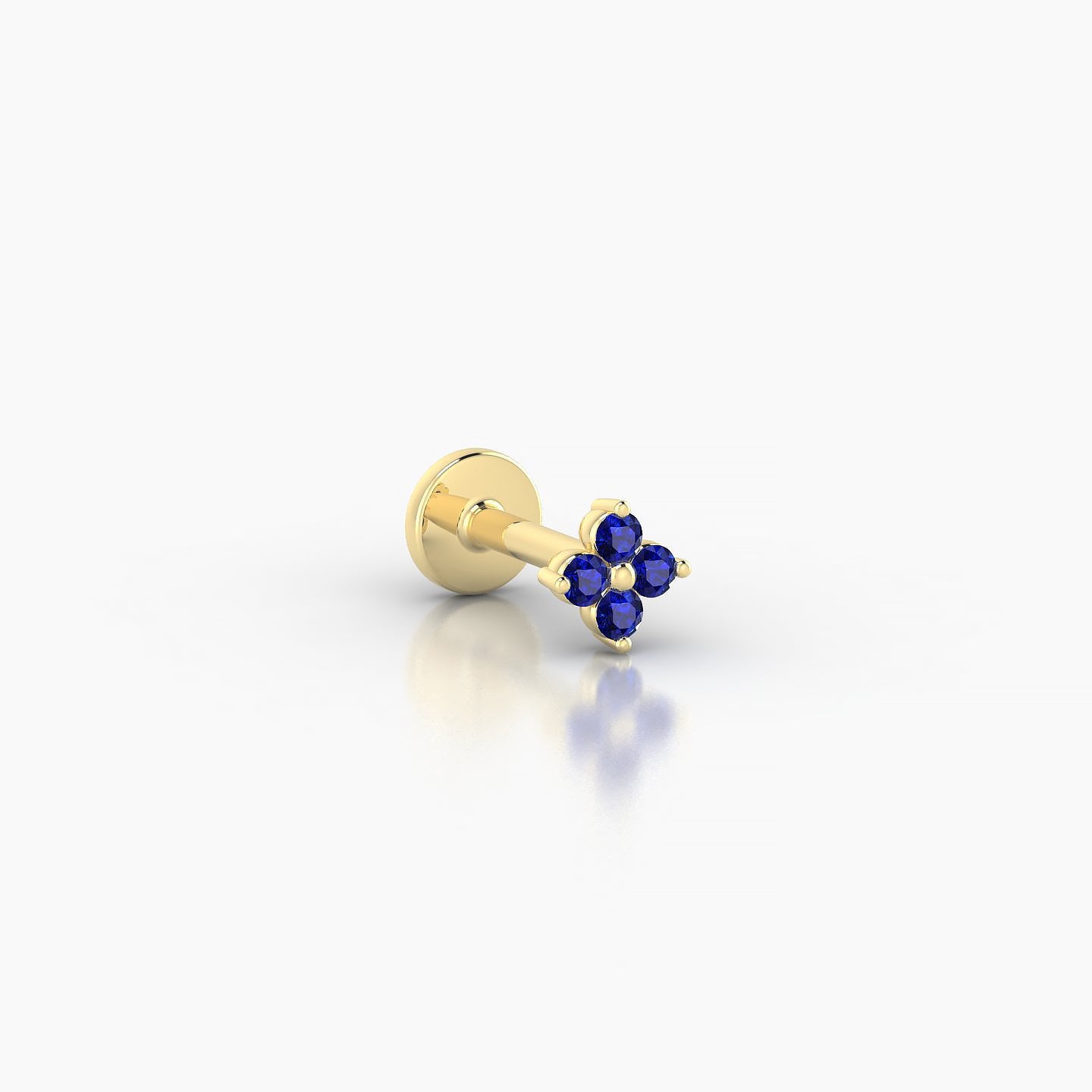 Eris | 18k Yellow Gold 5 mm 4 mm Flower Sapphire Piercing