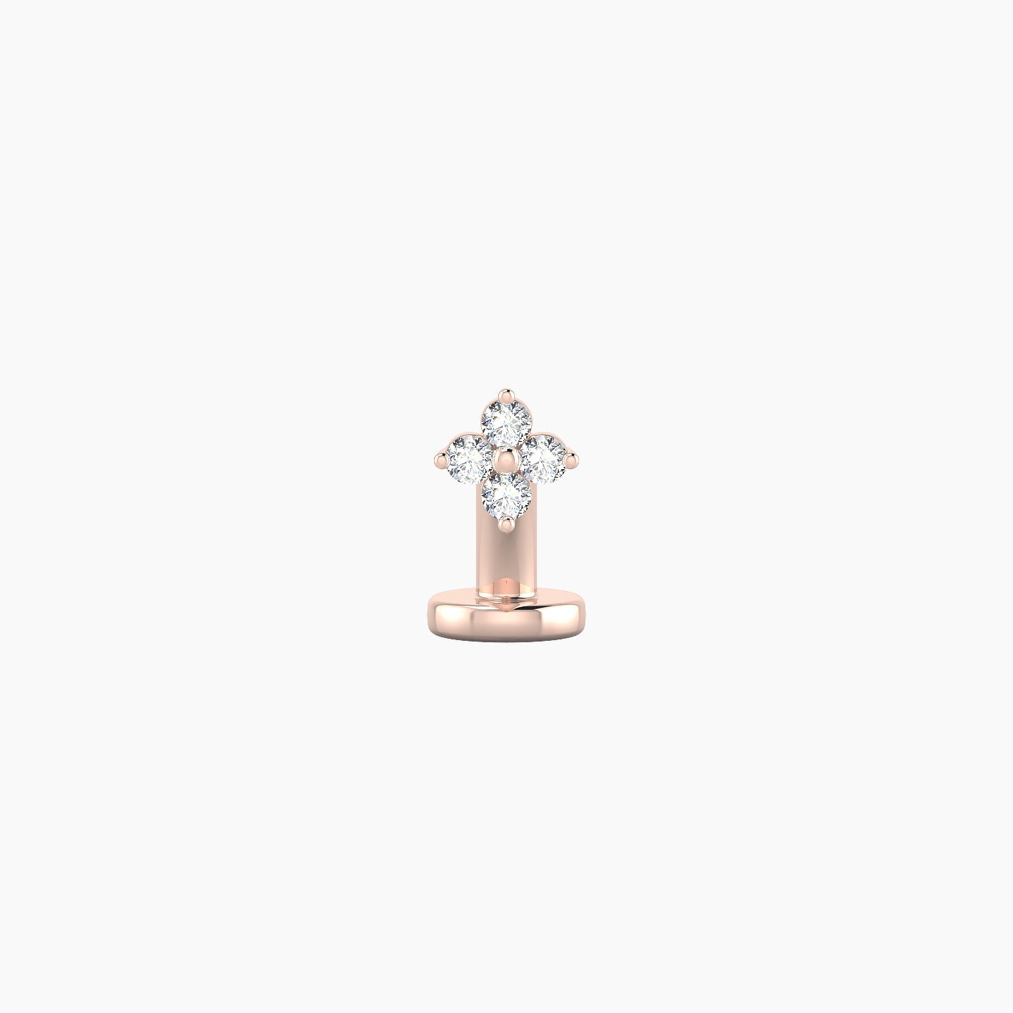 Eris | 18k Rose Gold 4 mm 6 mm Flower Diamond Floating Navel Piercing