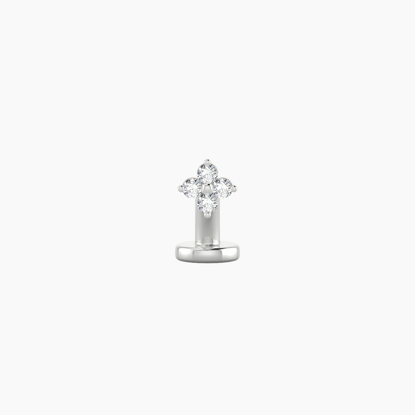 Eris | 18k White Gold 4 mm 6 mm Flower Diamond Floating Navel Piercing