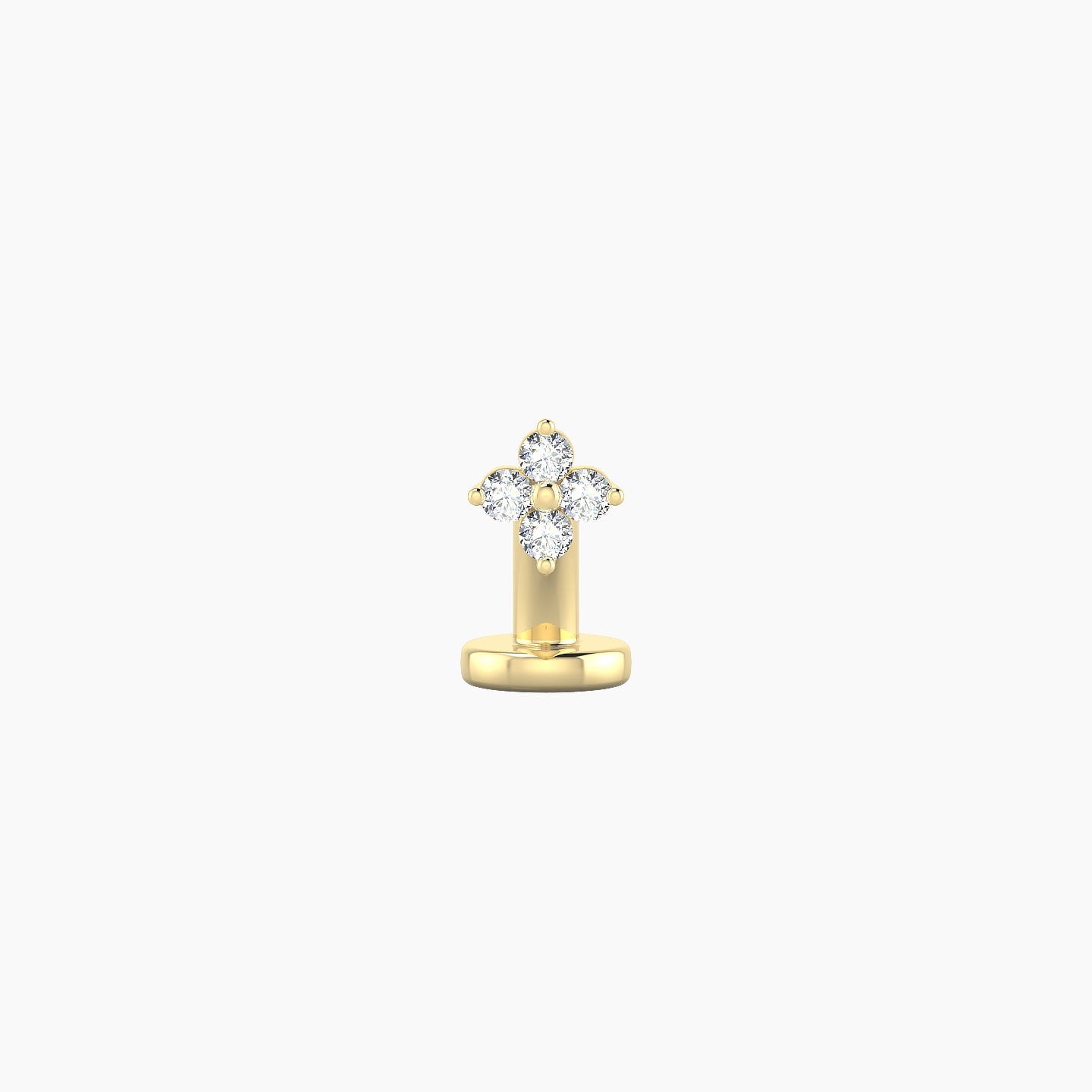 Eris | 18k Yellow Gold 4 mm 6 mm Flower Diamond Floating Navel Piercing