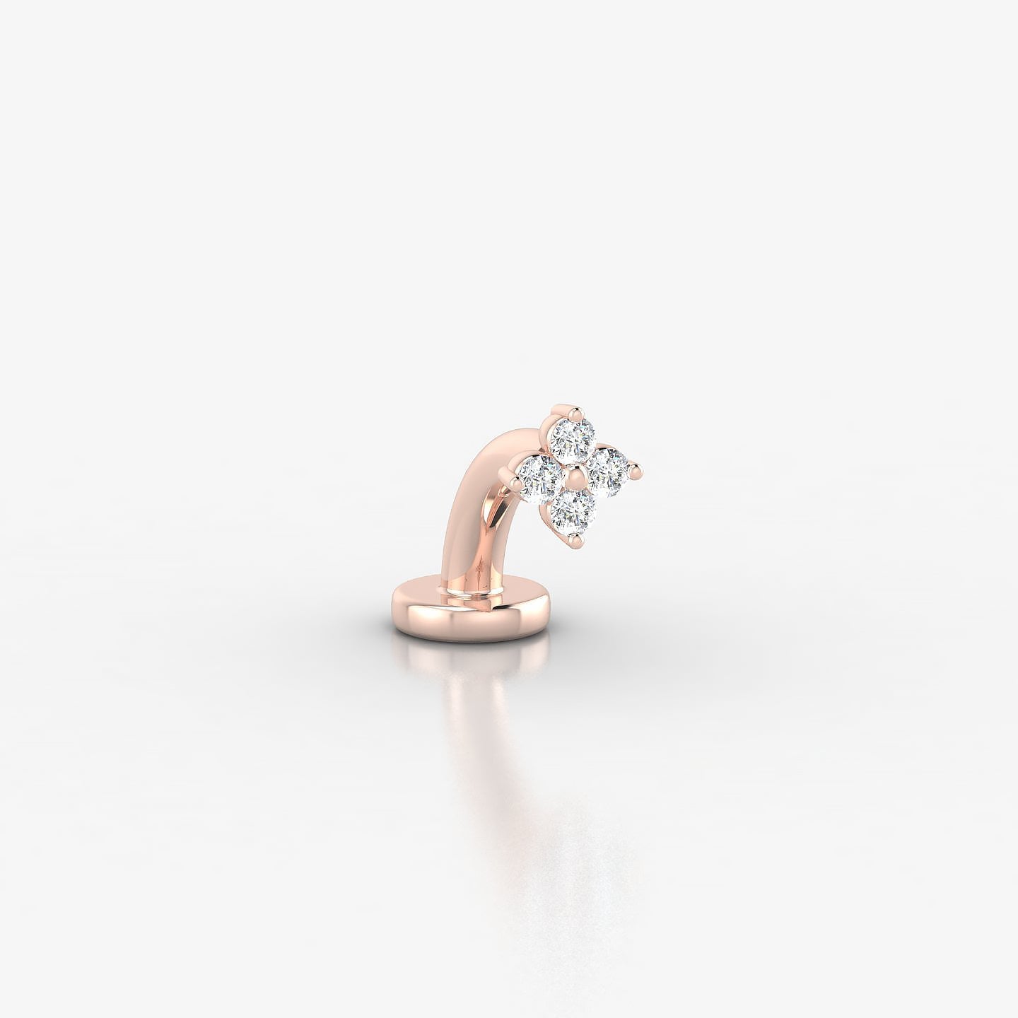 Eris | 18k Rose Gold 4 mm 6 mm Flower Diamond Floating Navel Piercing