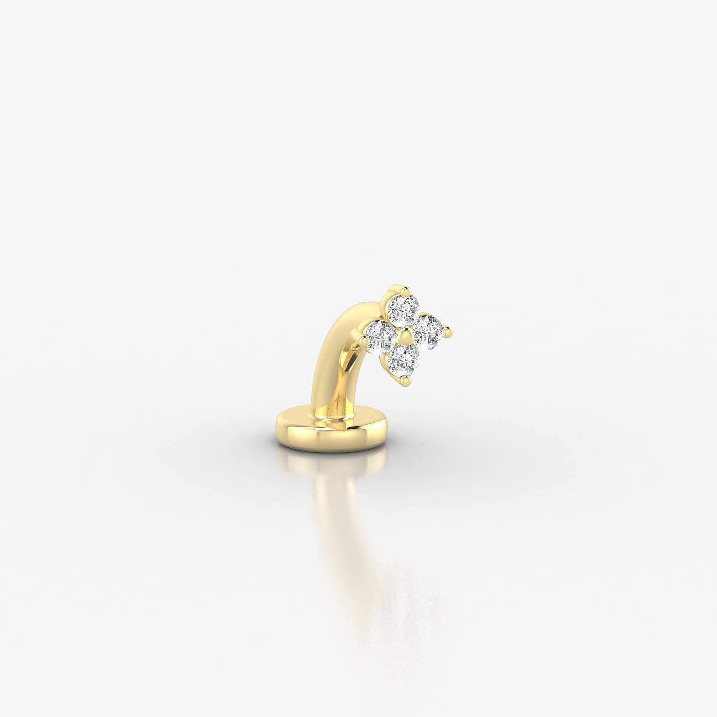 Eris | 18k Yellow Gold 4 mm 6 mm Flower Diamond Floating Navel Piercing