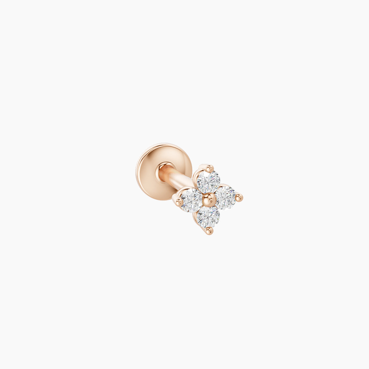 Eris | 18k Rose Gold 4 mm 6.5 mm Flower Diamond Nose Piercing