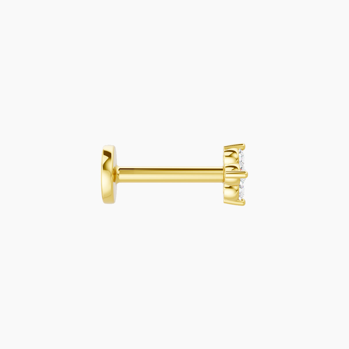 Eris | 18k Yellow Gold 4 mm 6.5 mm Flower Diamond Nose Piercing