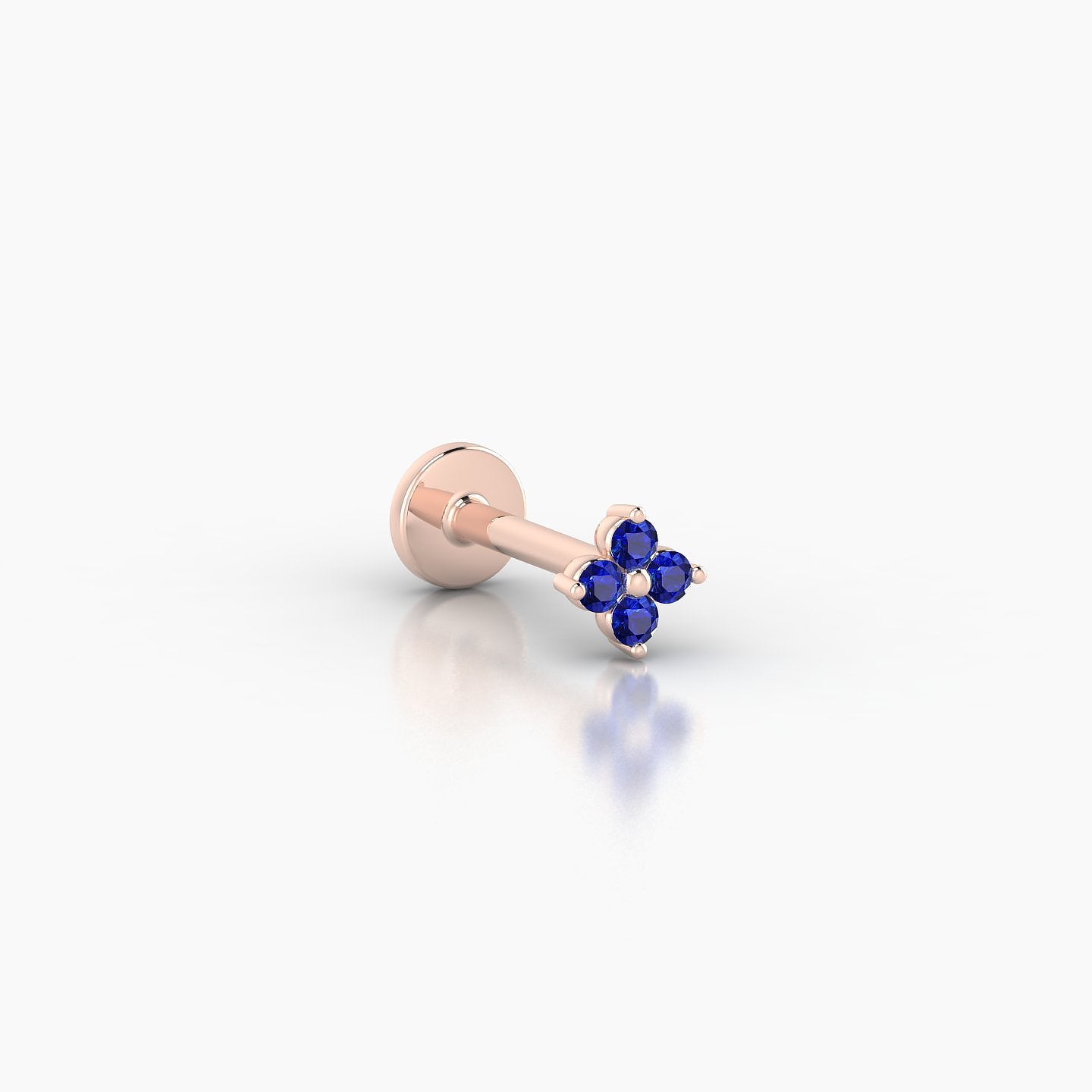 Eris | 18k Rose Gold 6.5 mm 4 mm Flower Sapphire Nostril Piercing