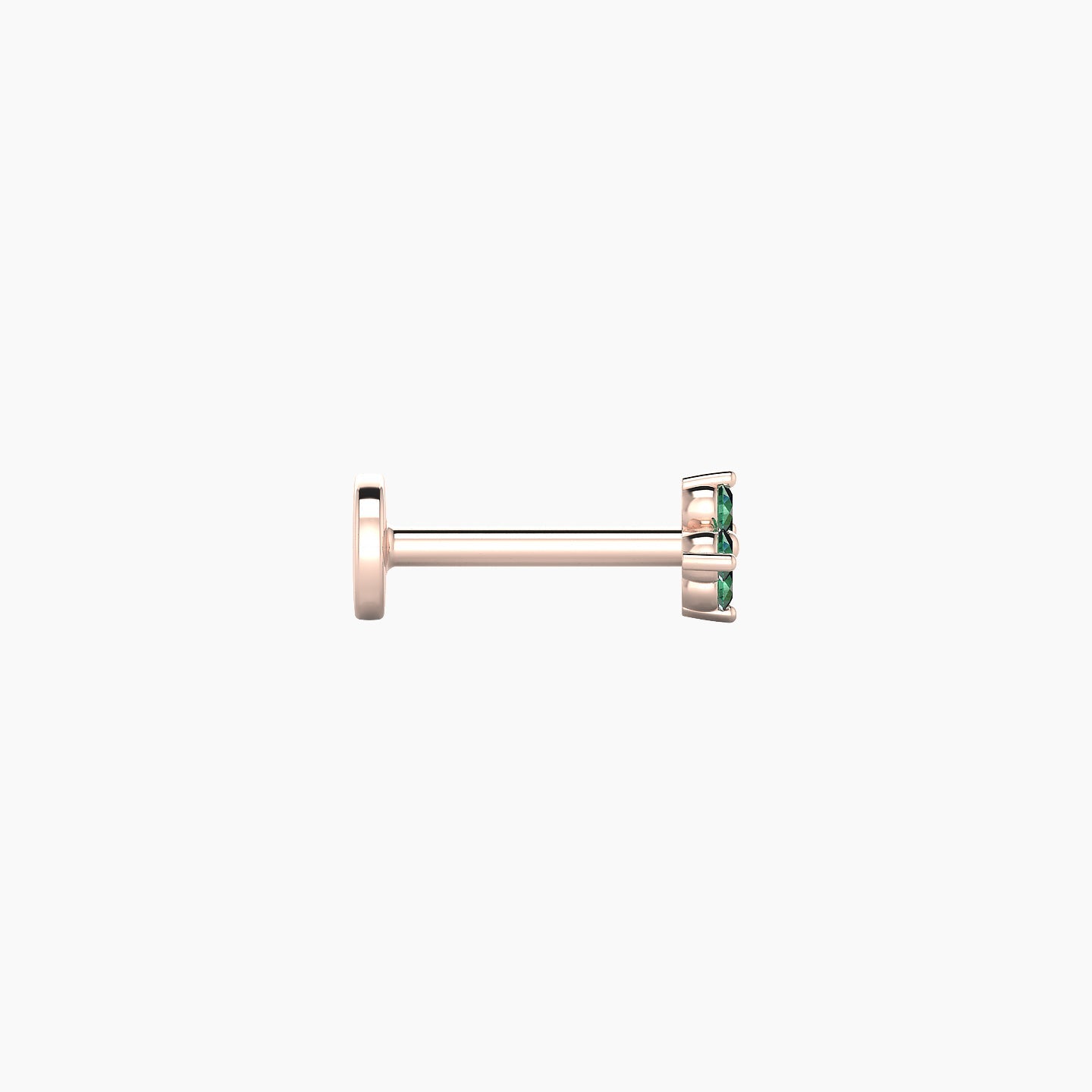 Eris | 18k Rose Gold 6.5 mm 4 mm Flower Emerald Nostril Piercing