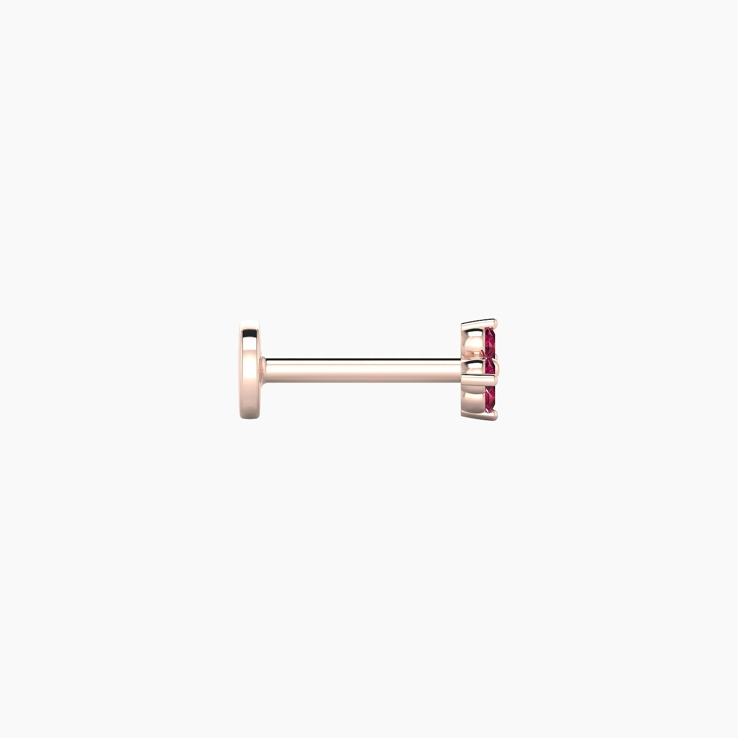 Eris | 18k Rose Gold 6.5 mm 4 mm Flower Ruby Nostril Piercing