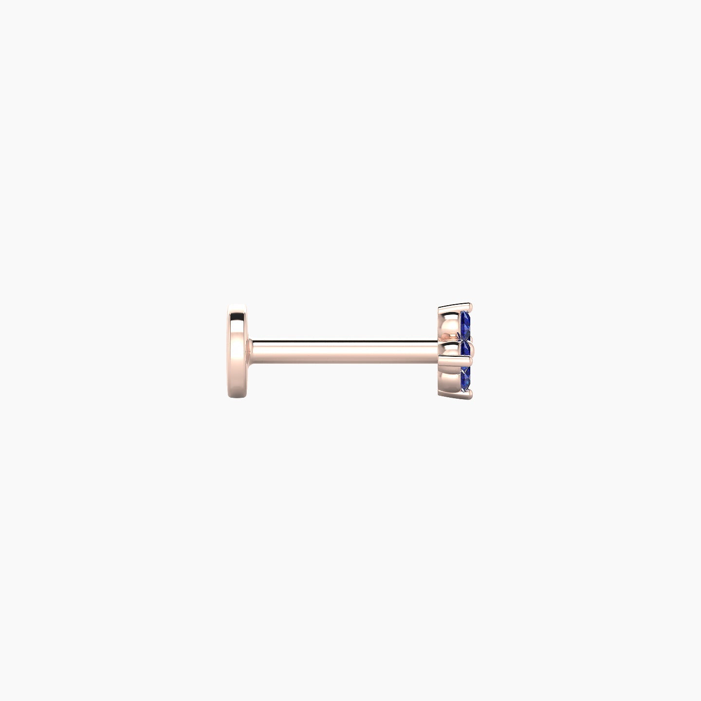 Eris | 18k Rose Gold 6.5 mm 4 mm Flower Sapphire Nostril Piercing