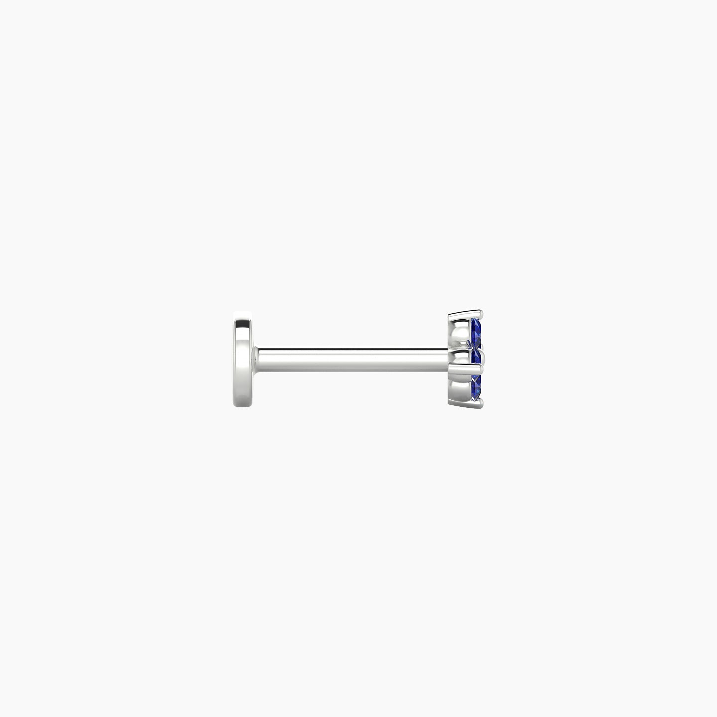 Eris | 18k White Gold 6.5 mm 4 mm Flower Sapphire Nostril Piercing