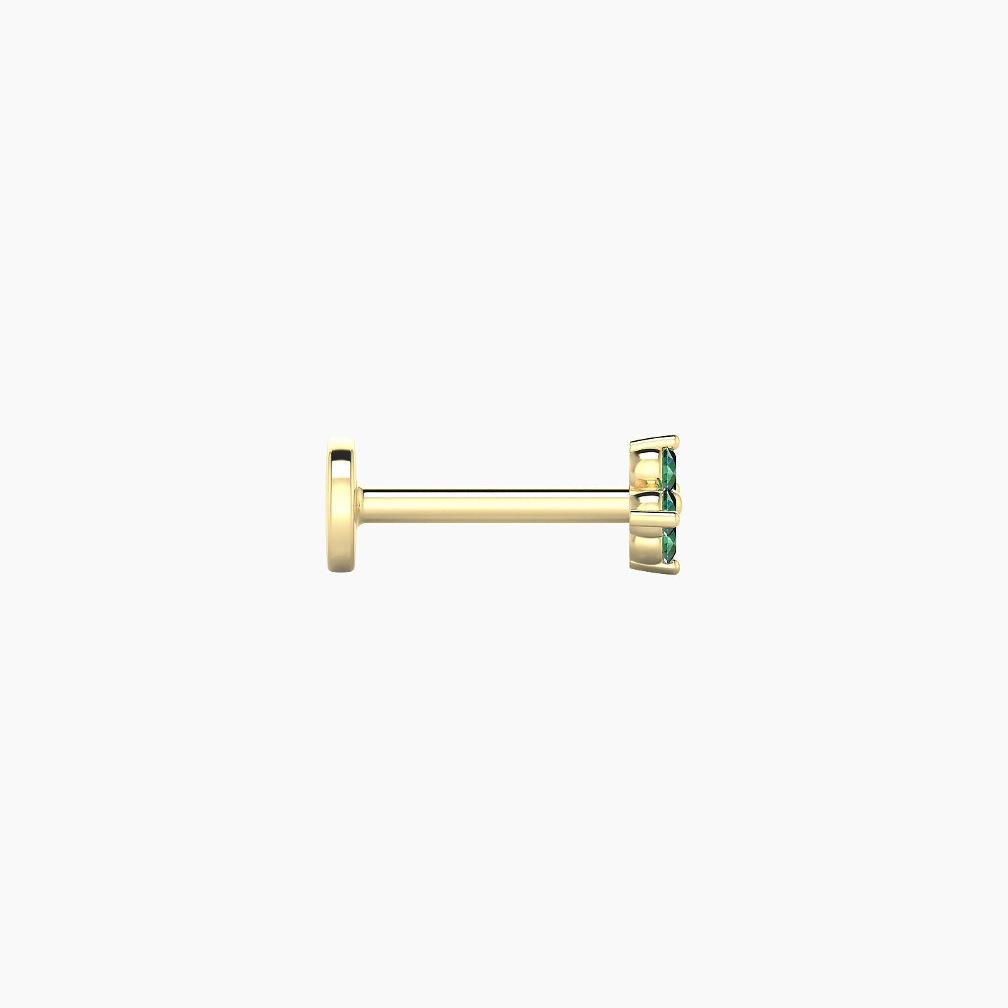 Eris | 18k Yellow Gold 6.5 mm 4 mm Flower Emerald Nostril Piercing