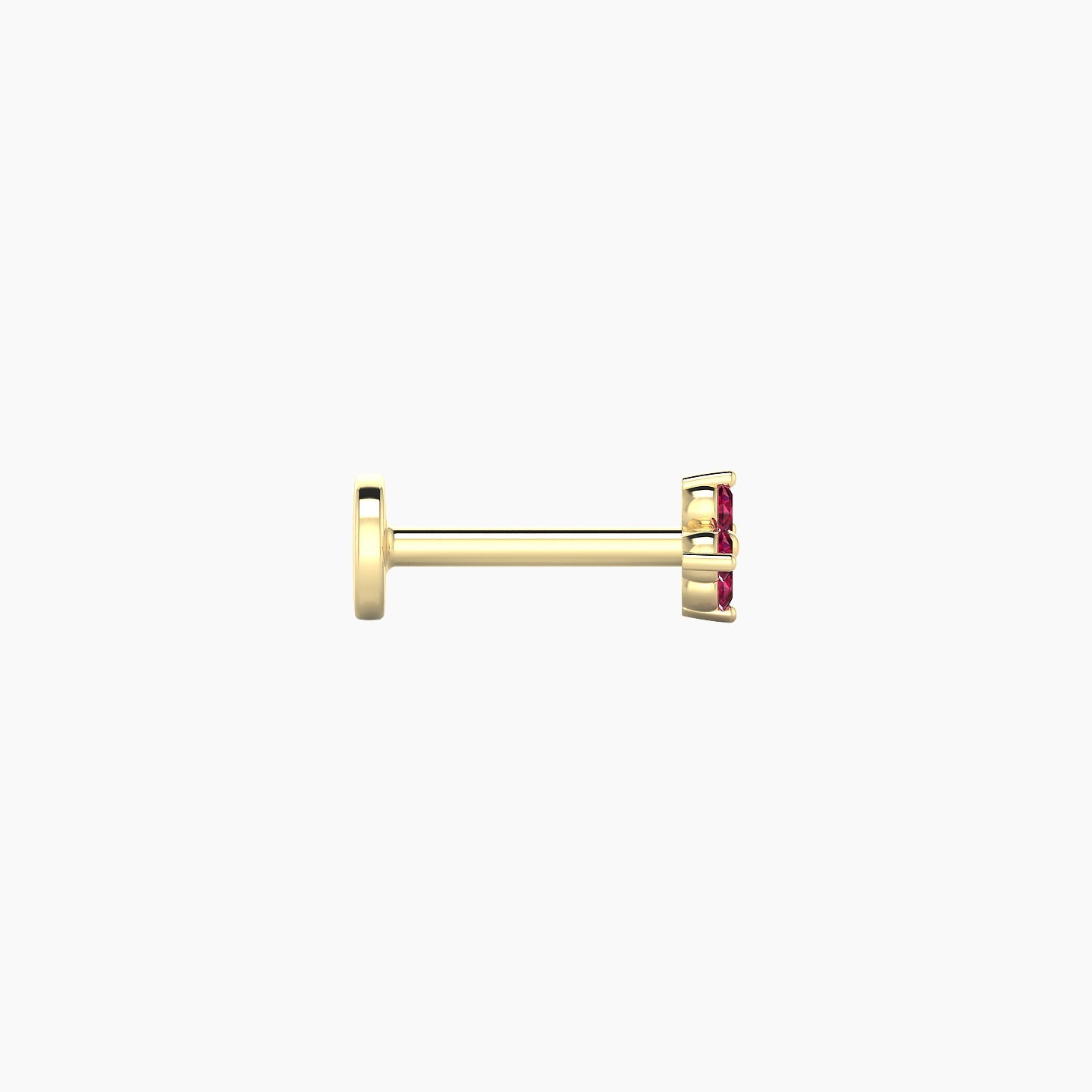 Eris | 18k Yellow Gold 6.5 mm 4 mm Flower Ruby Nostril Piercing