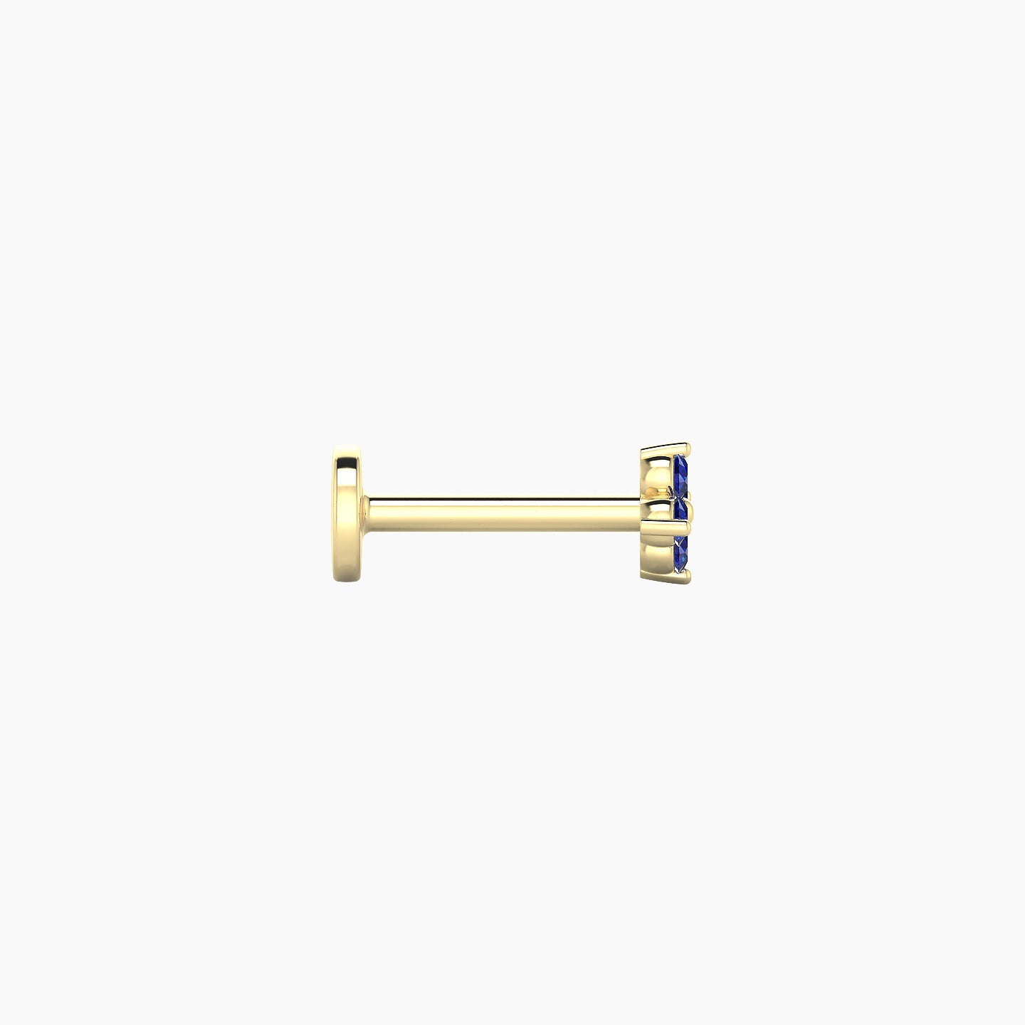 Eris | 18k Yellow Gold 6.5 mm 4 mm Flower Sapphire Nostril Piercing