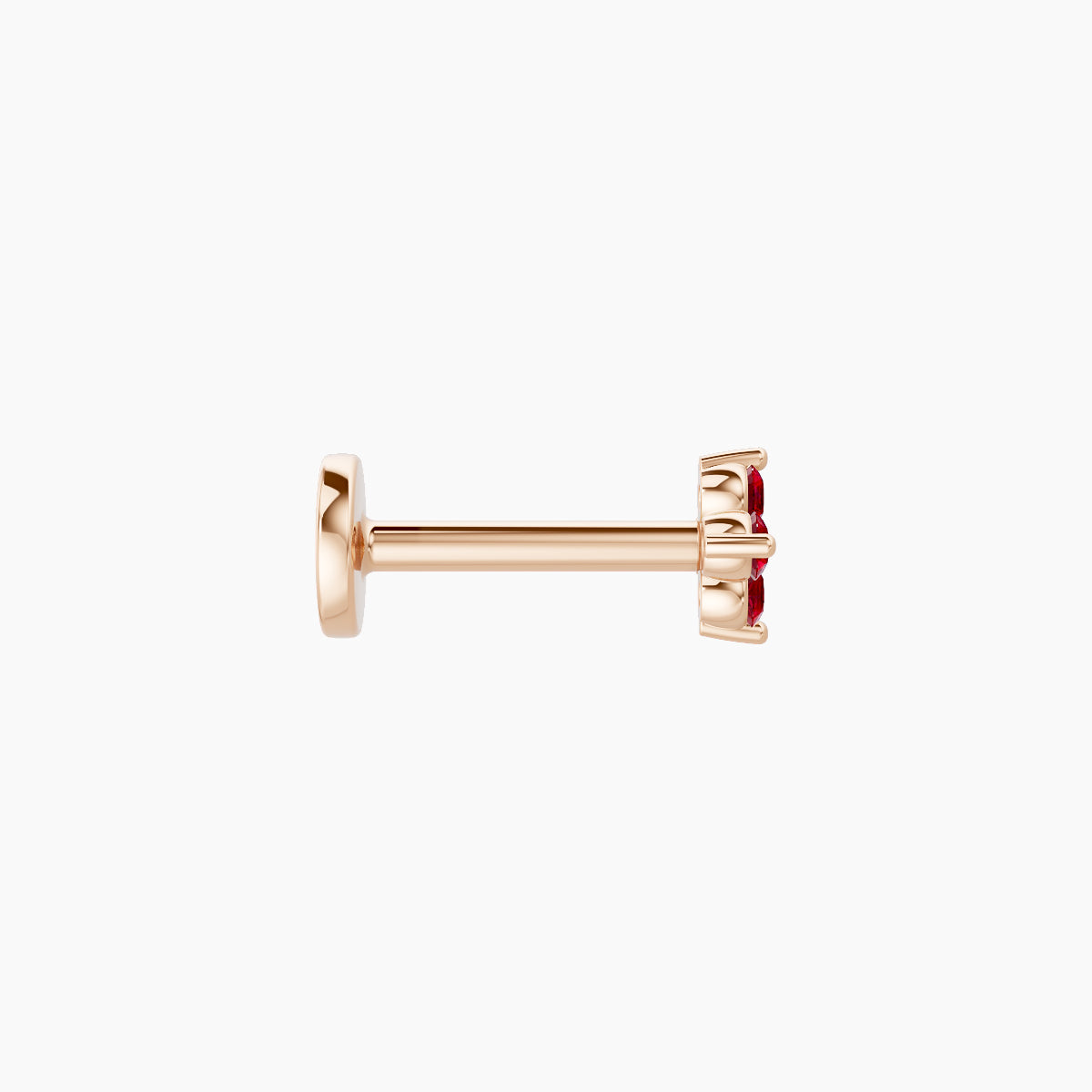 Eris | 18k Rose Gold 6.5 mm 4 mm Flower Ruby Piercing