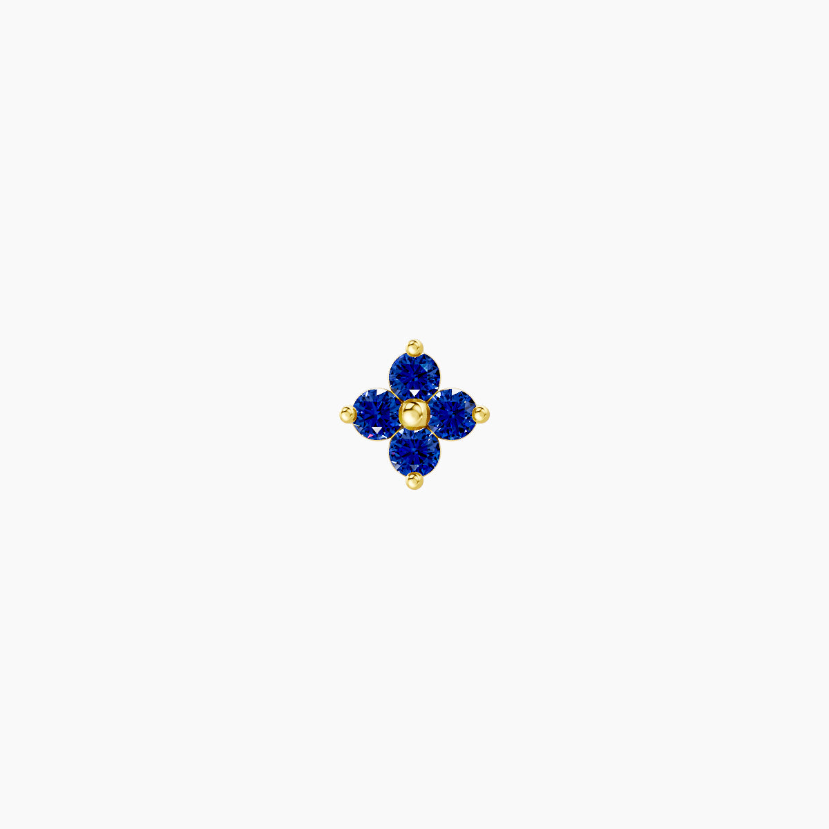 Eris | 18k Yellow Gold 6.5 mm 4 mm Flower Sapphire Piercing