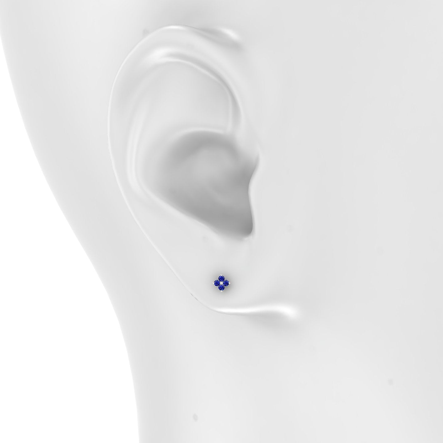 Eris | 18k White Gold 6.5 mm 4 mm Flower Sapphire Piercing