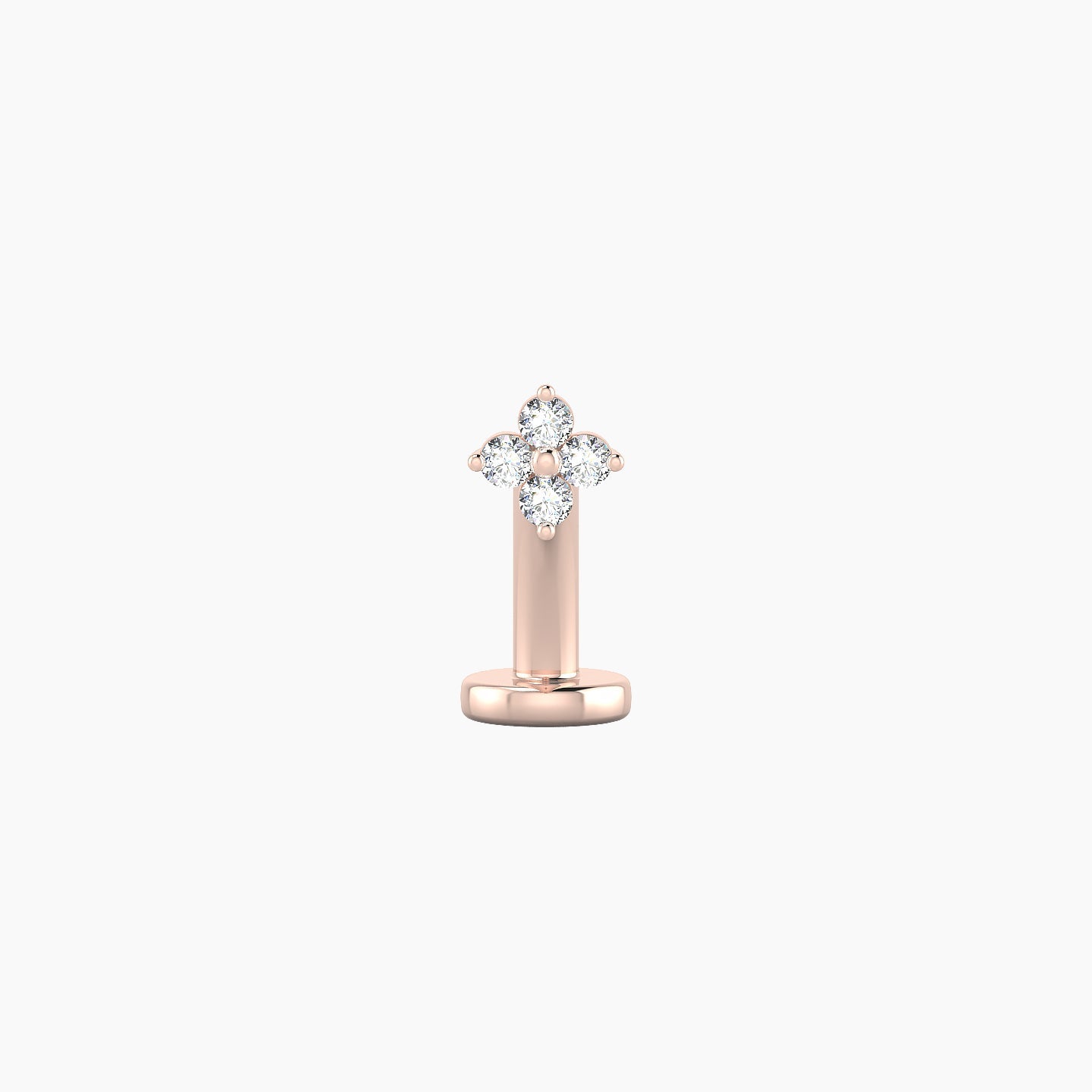 Eris | 18k Rose Gold 4 mm 8 mm Flower Diamond Floating Navel Piercing