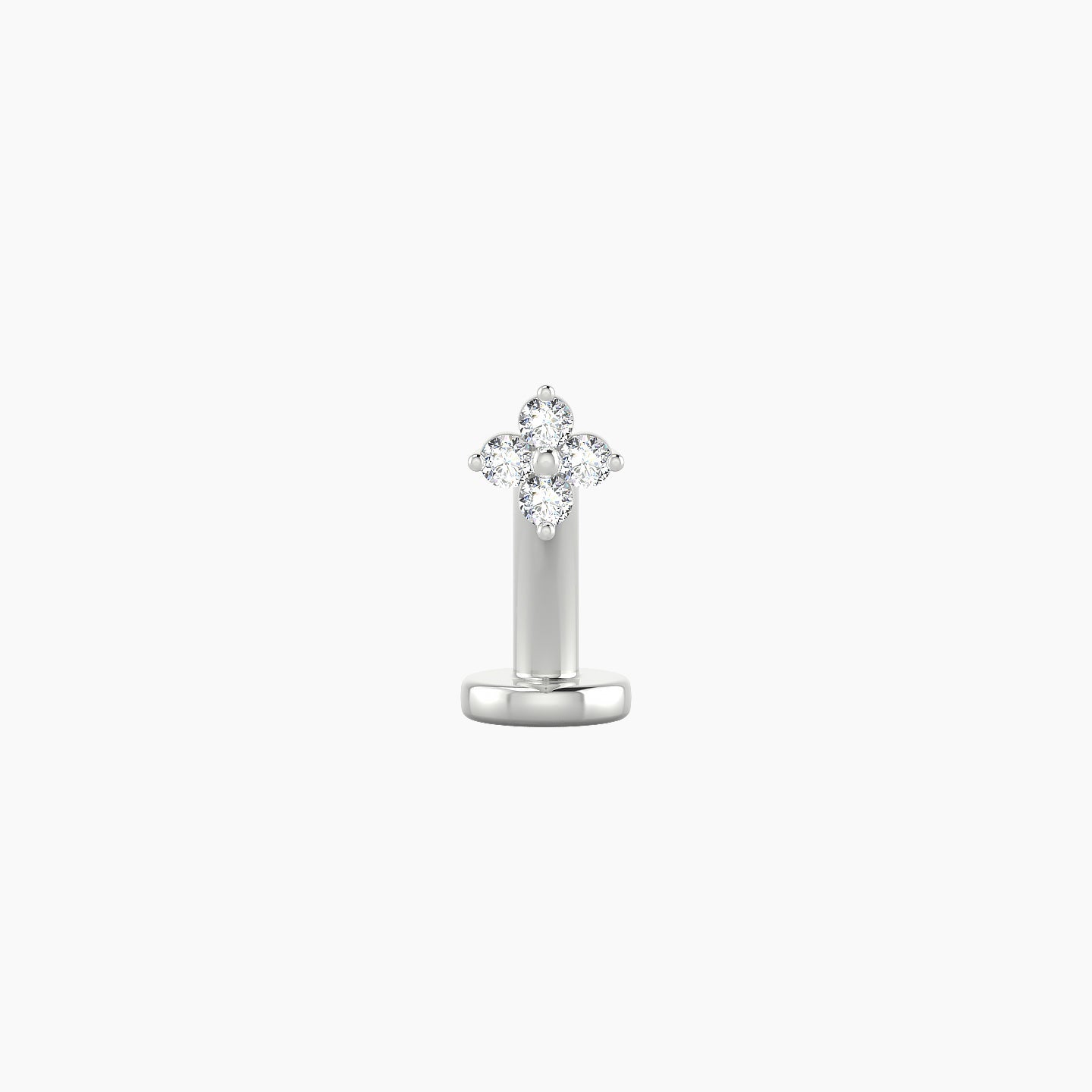 Eris | 18k White Gold 4 mm 8 mm Flower Diamond Floating Navel Piercing