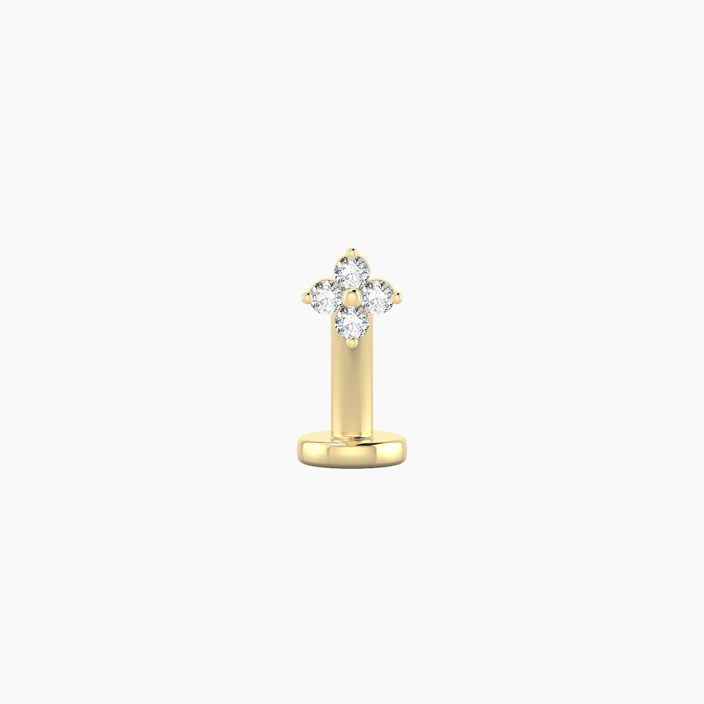 Eris | 18k Yellow Gold 4 mm 8 mm Flower Diamond Floating Navel Piercing