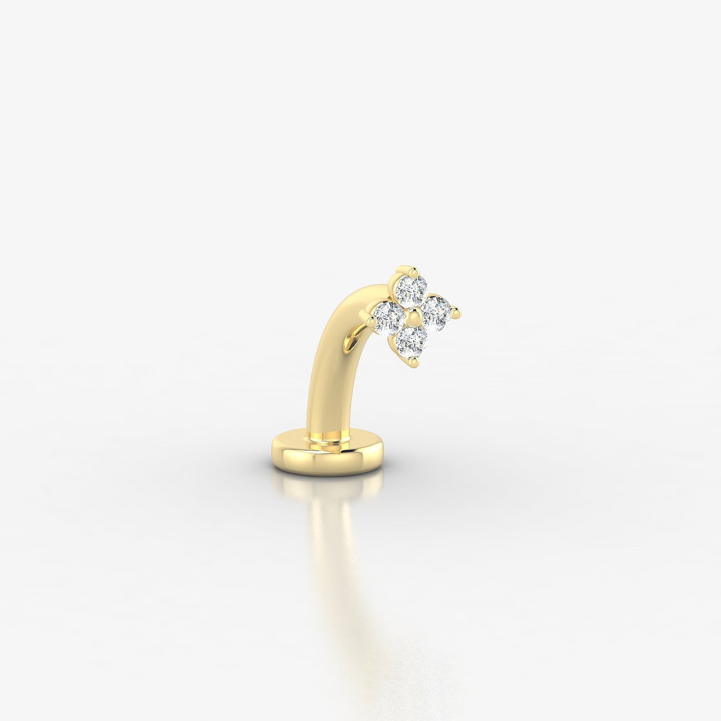 Eris | 18k Yellow Gold 4 mm 8 mm Flower Diamond Floating Navel Piercing