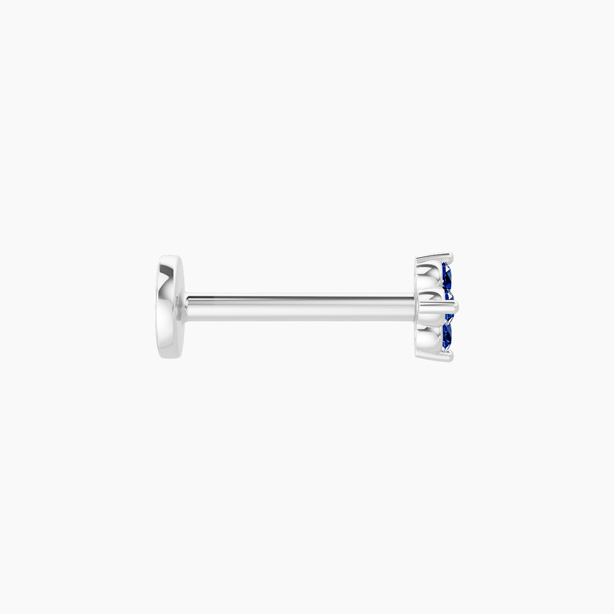 Eris | 18k White Gold 8 mm 4 mm Flower Sapphire Nose Piercing