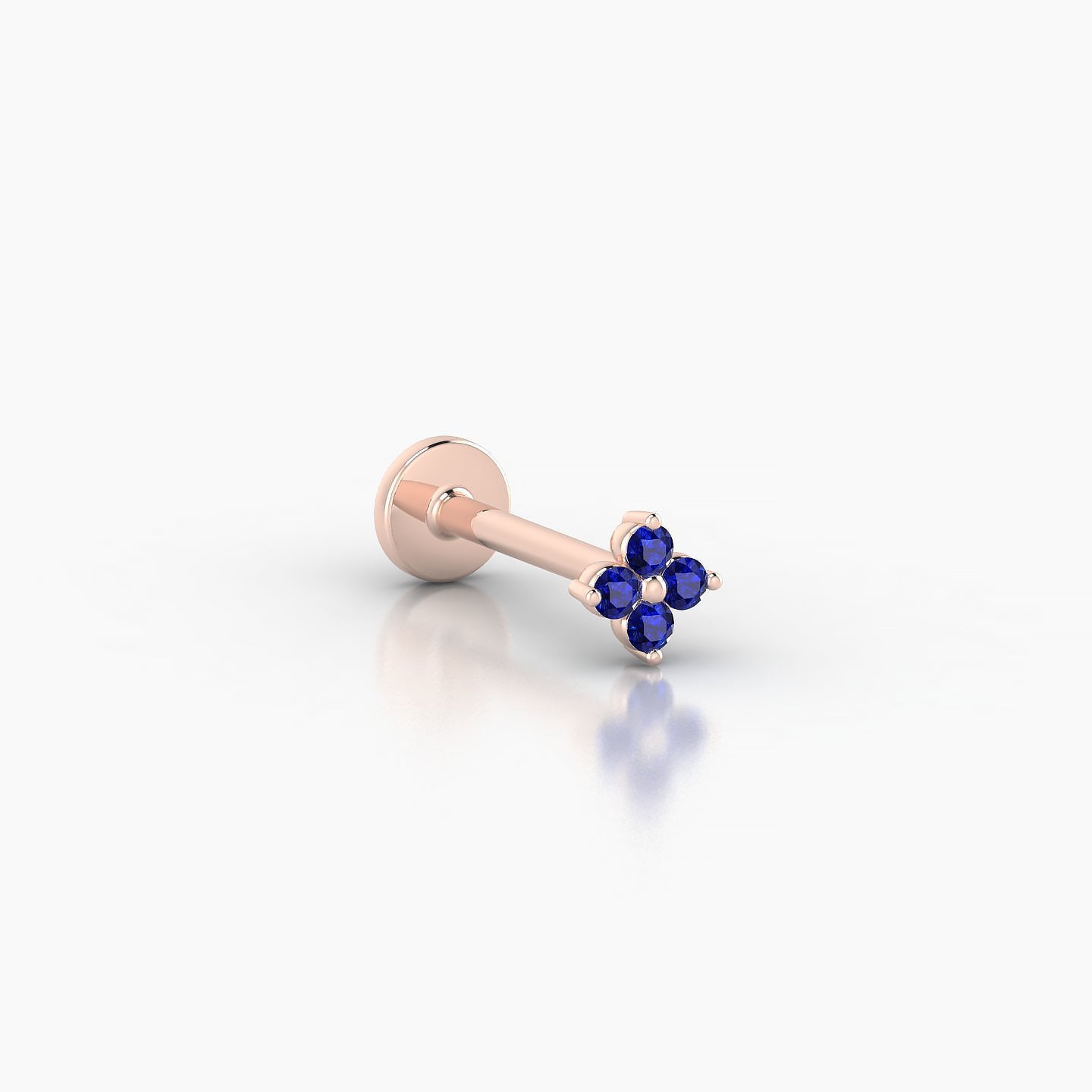 Eris | 18k Rose Gold 8 mm 4 mm Flower Sapphire Nostril Piercing