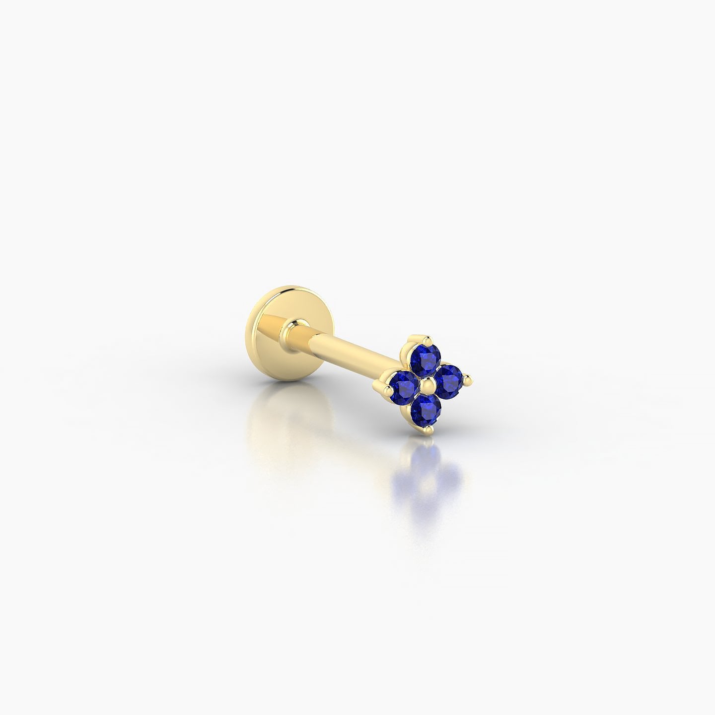 Eris | 18k Yellow Gold 8 mm 4 mm Flower Sapphire Nostril Piercing