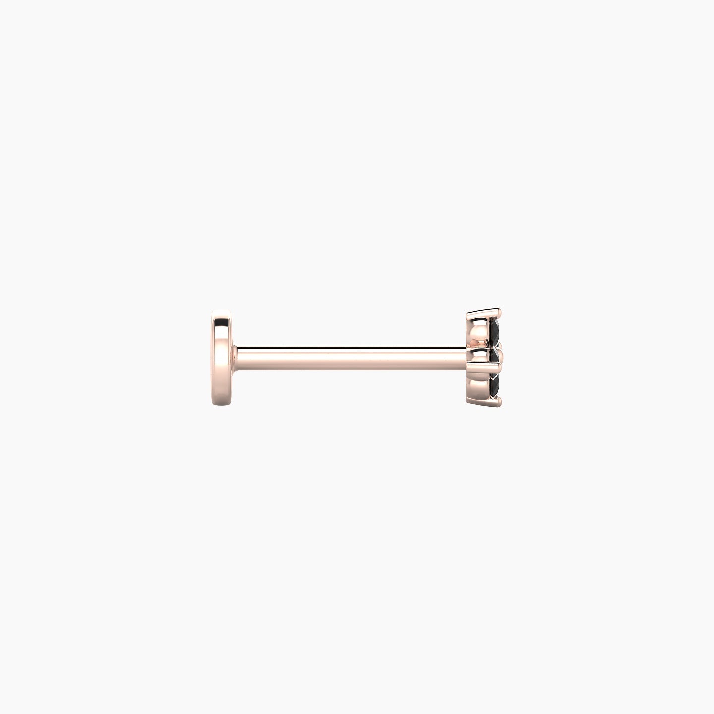 Eris | 18k Rose Gold 8 mm 4 mm Flower Black Diamond Nostril Piercing