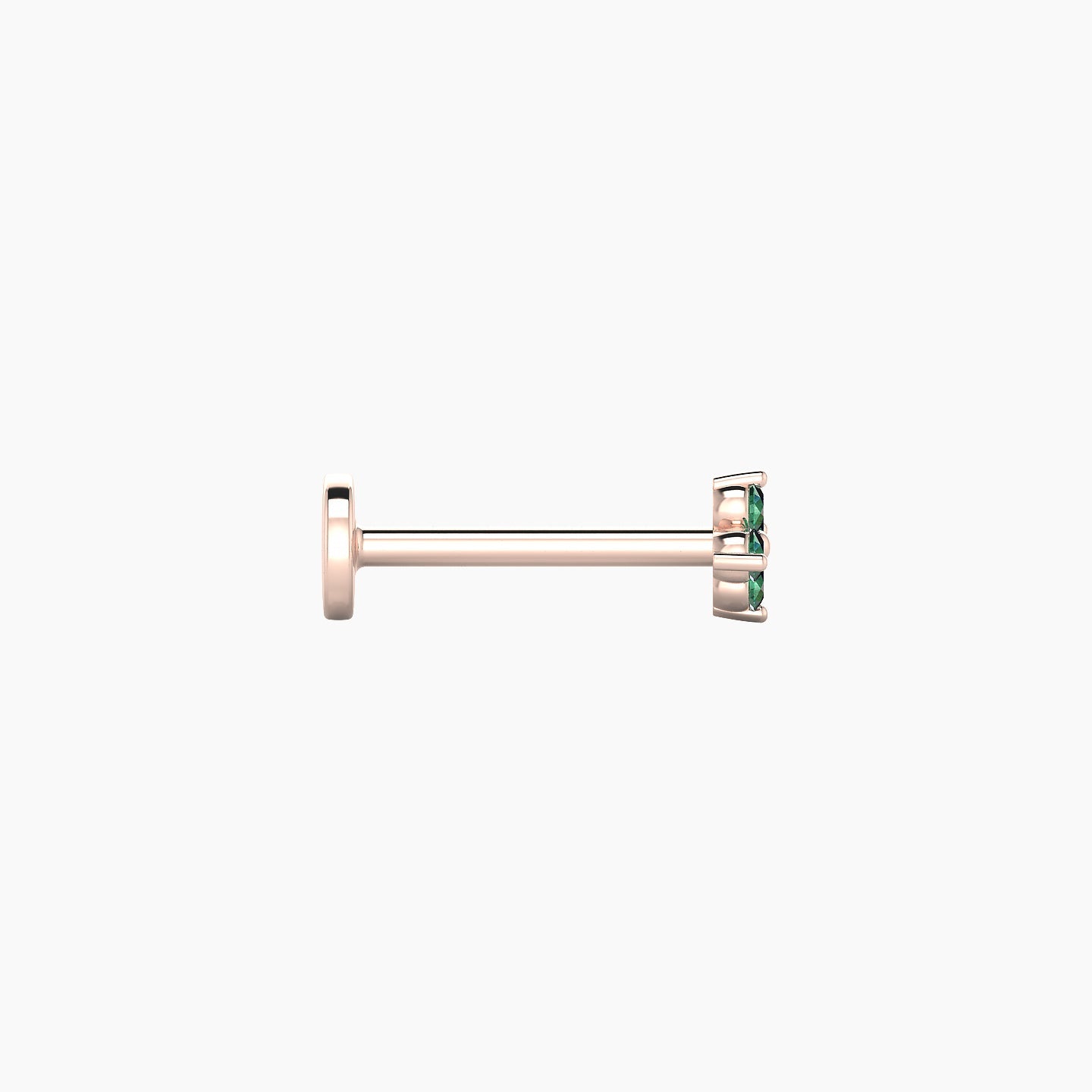 Eris | 18k Rose Gold 8 mm 4 mm Flower Emerald Nostril Piercing