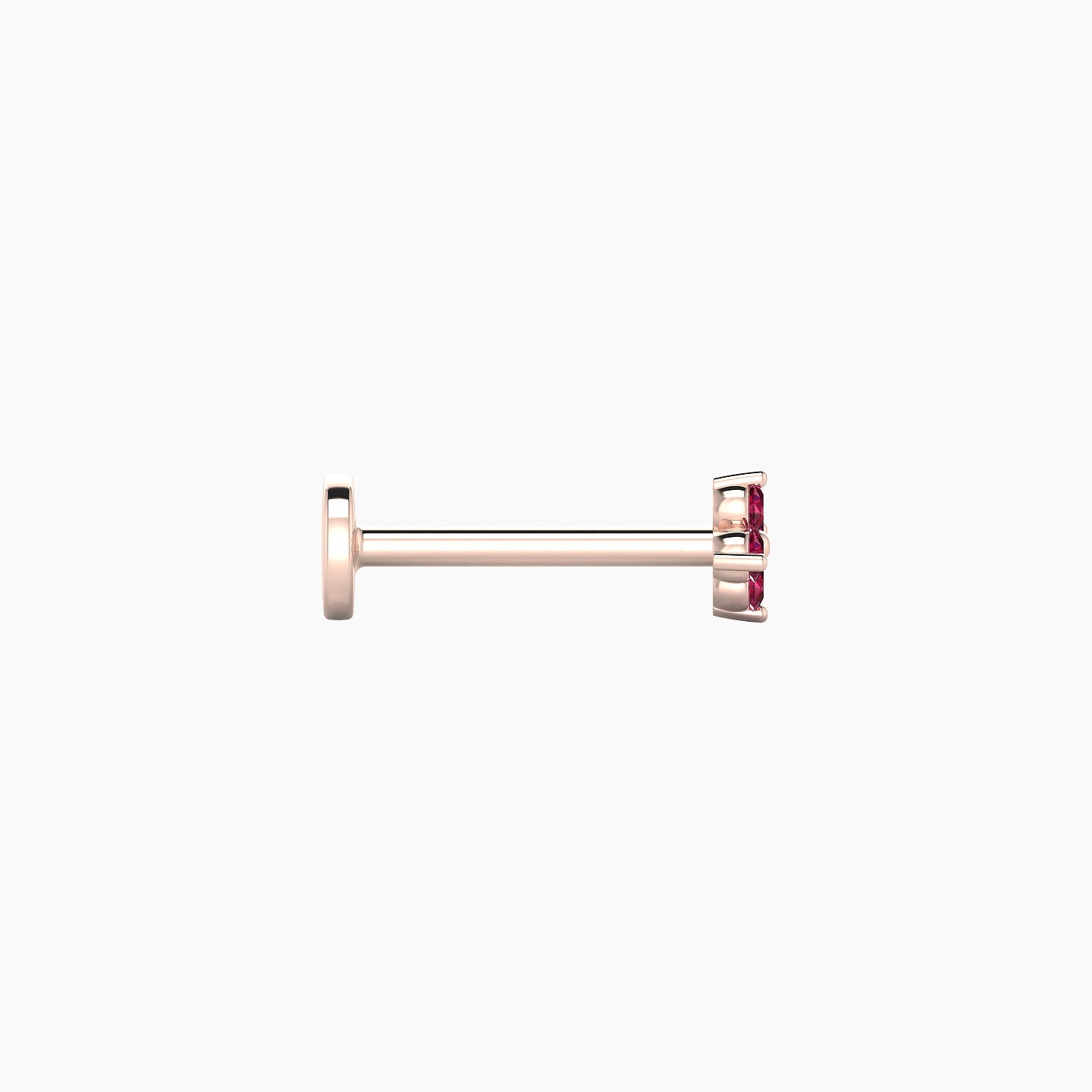 Eris | 18k Rose Gold 8 mm 4 mm Flower Ruby Nostril Piercing