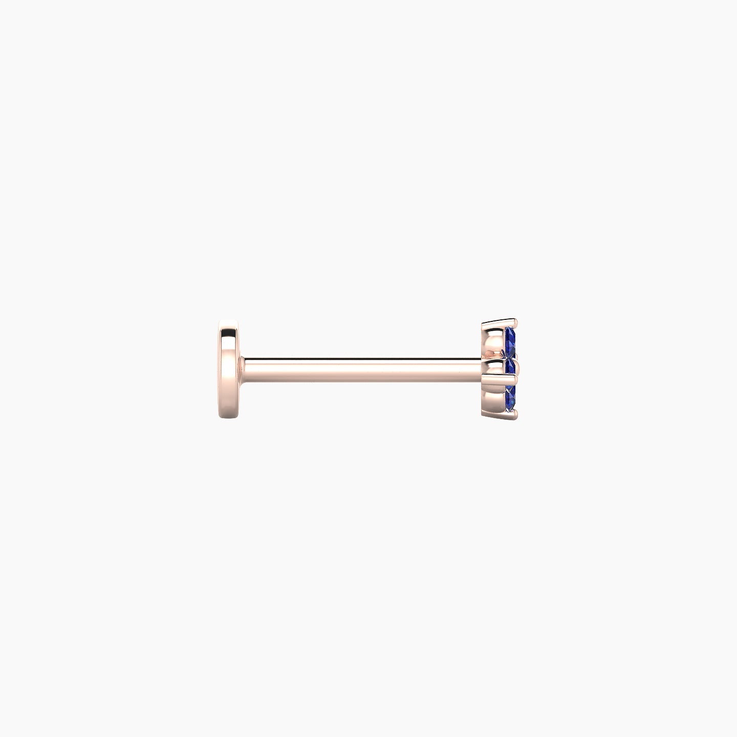 Eris | 18k Rose Gold 8 mm 4 mm Flower Sapphire Nostril Piercing