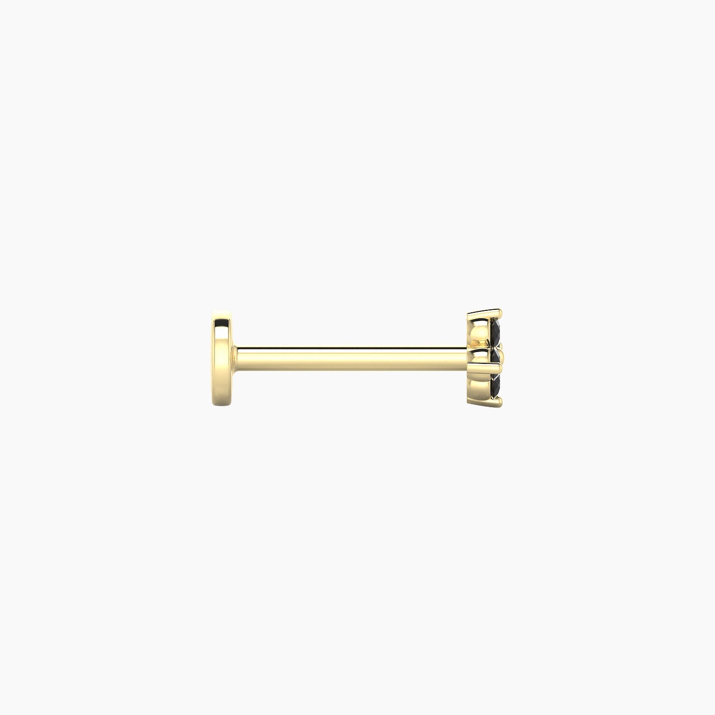 Eris | 18k Yellow Gold 8 mm 4 mm Flower Black Diamond Nostril Piercing