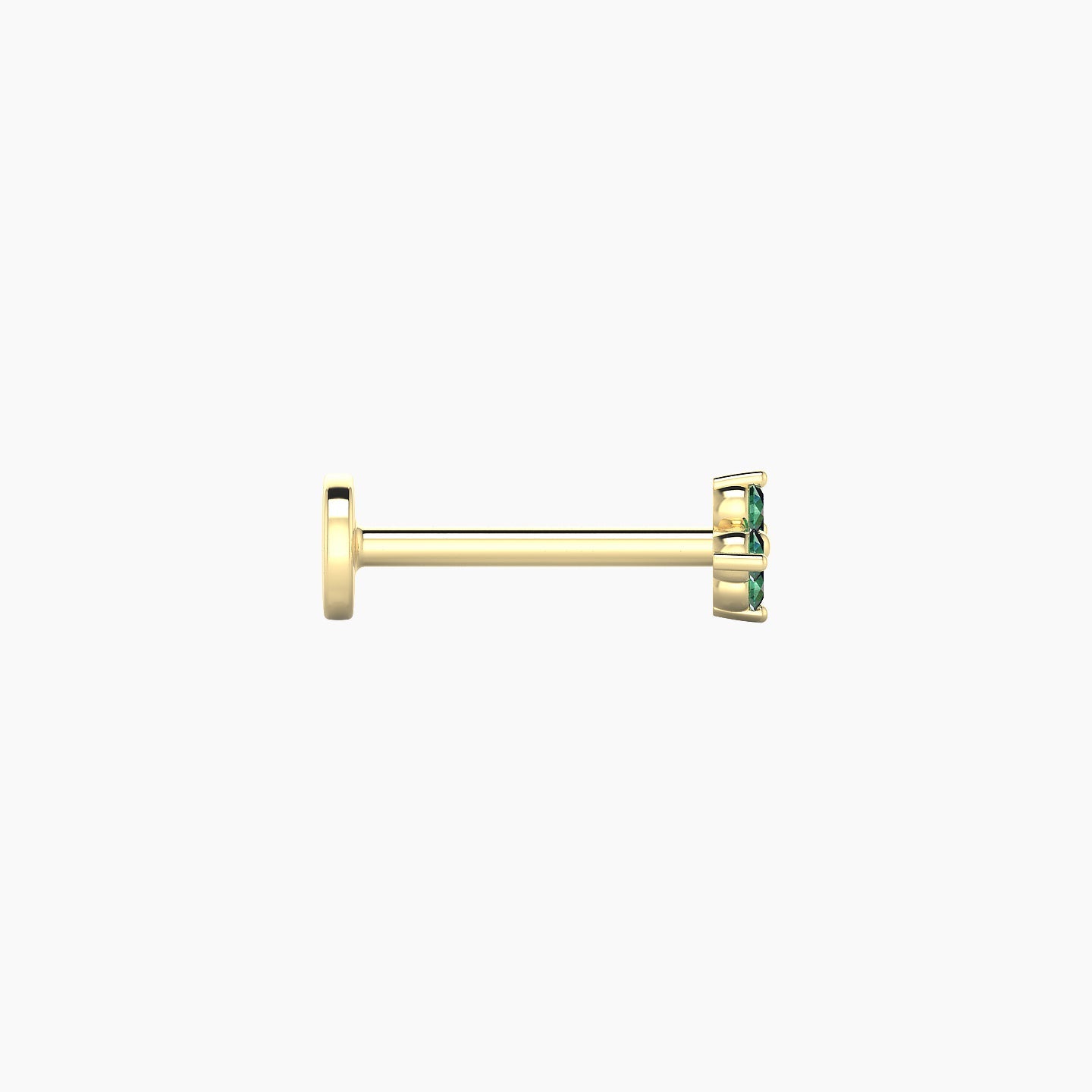 Eris | 18k Yellow Gold 8 mm 4 mm Flower Emerald Nostril Piercing