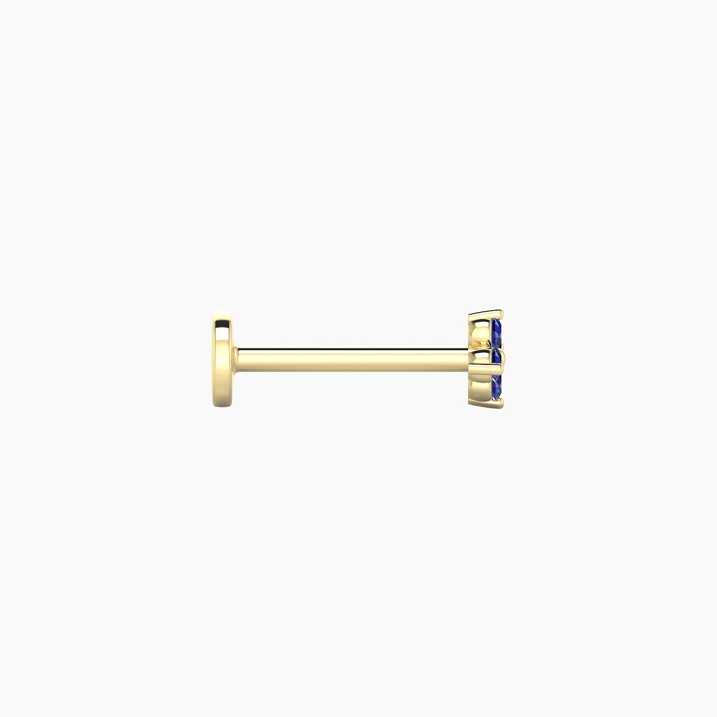 Eris | 18k Yellow Gold 8 mm 4 mm Flower Sapphire Nostril Piercing