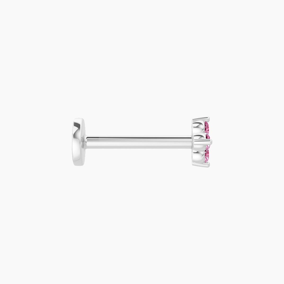 Eris | 18k White Gold 8 mm 4 mm Flower Pink Sapphire Piercing